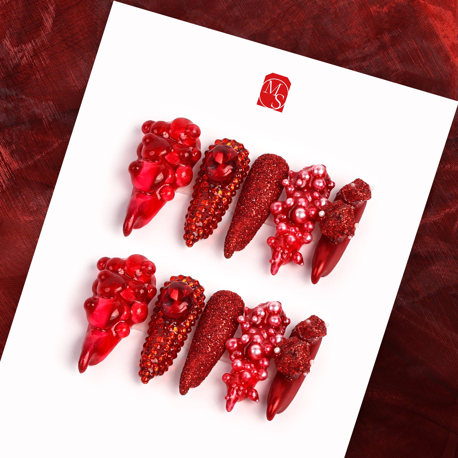 Bad Blood Stiletto Mid Length Press On Nails