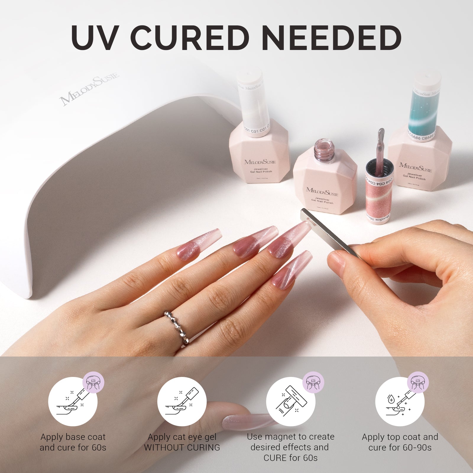 Jeweliver Cat Eye Gel Nail Polish - 12 Colors