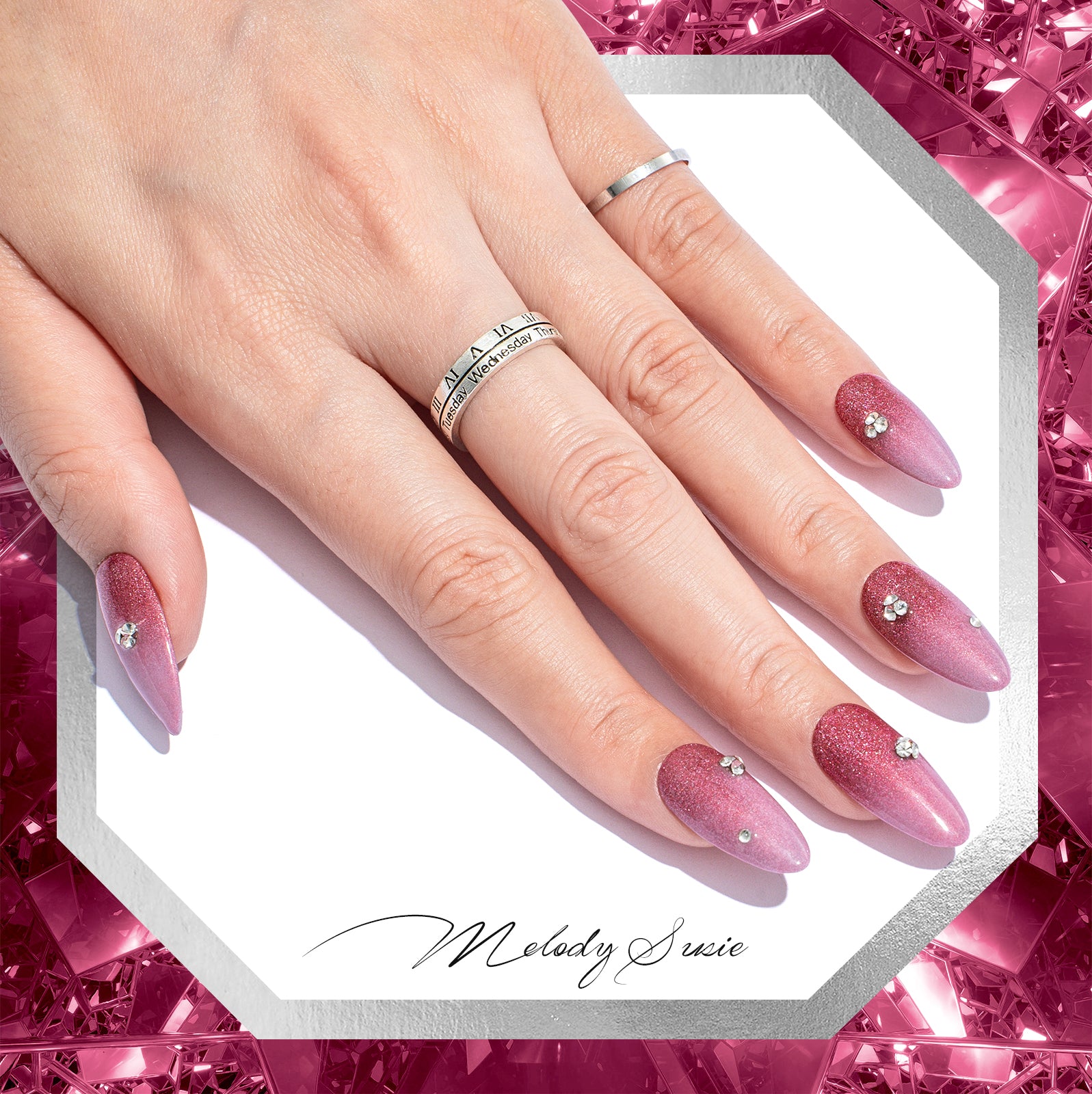 Z201 Strawberry Pink Glitter - TPO-Free Thick Gel Nail Polish(15ml)