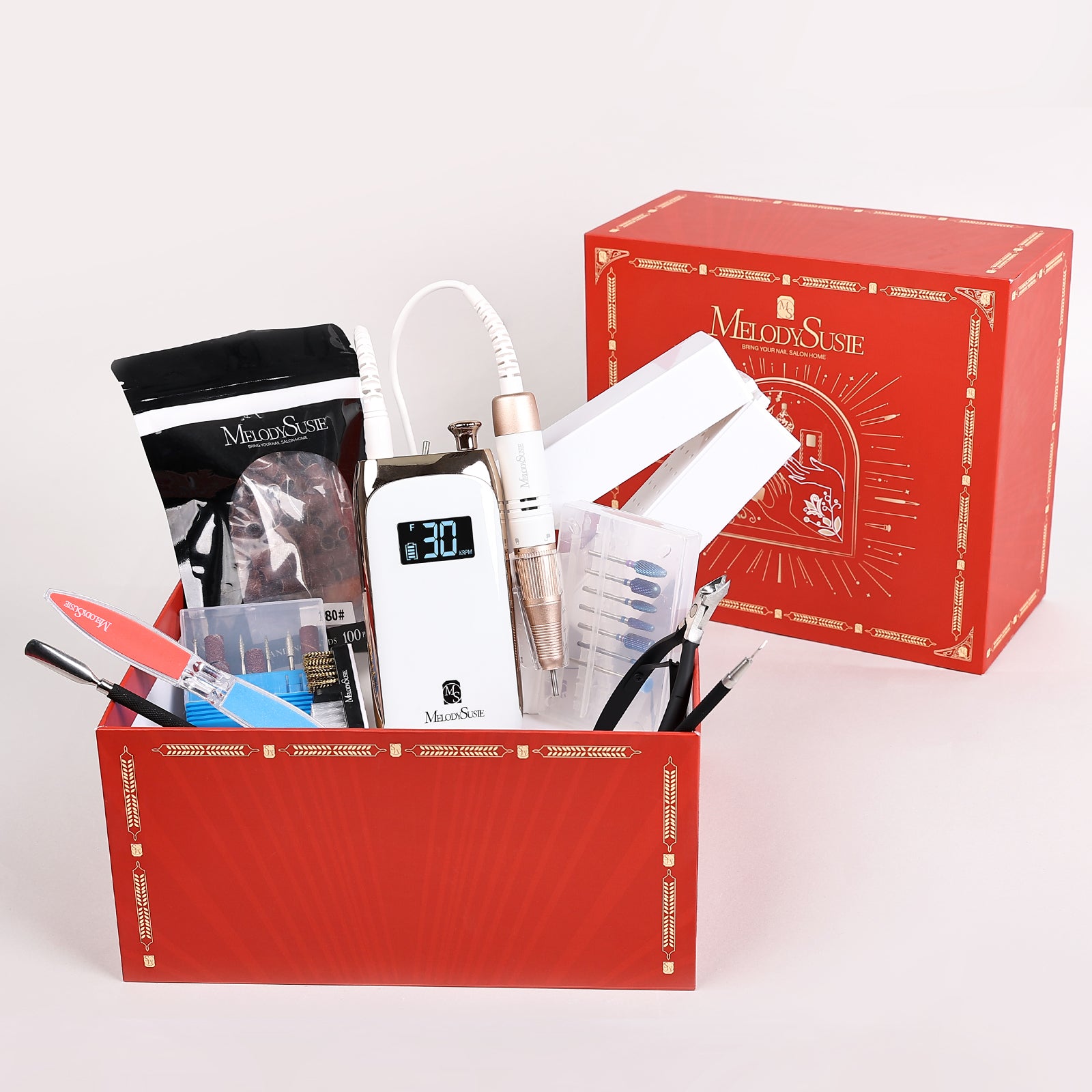14th Anniversary Jade Nail Drill Gift Box (White-Gold)