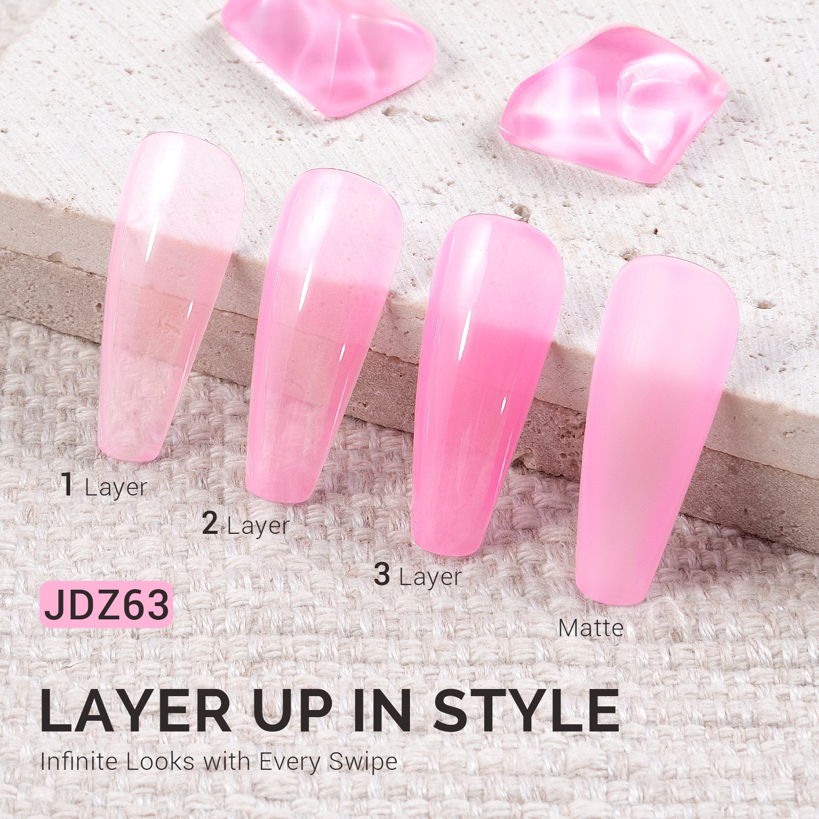 Jeweliver Jelly TPO-Free Gel Polish 15ml - Pink Diamond - JDZ63