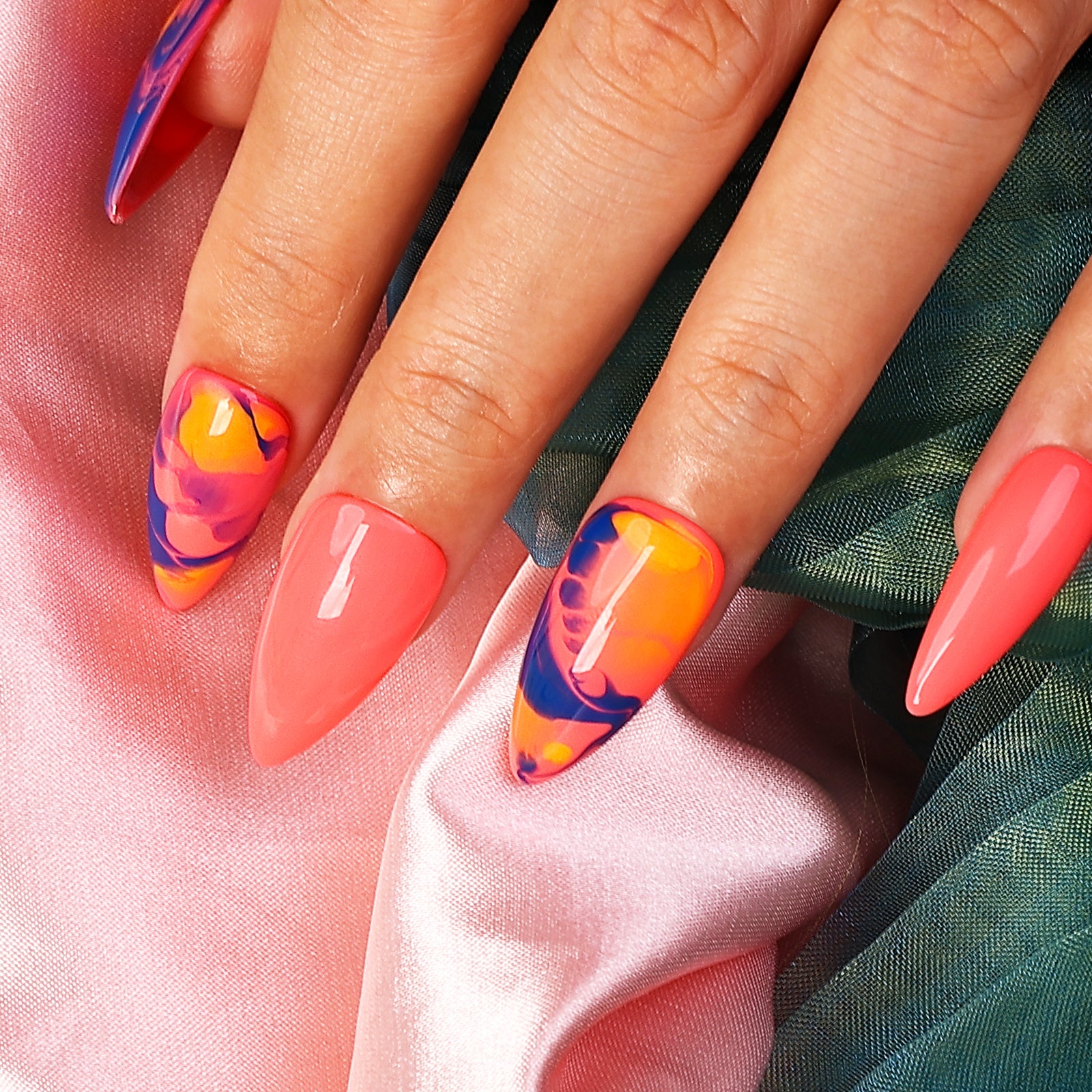 Flame Angel Stiletto Regular Press On Nails | MelodySusie