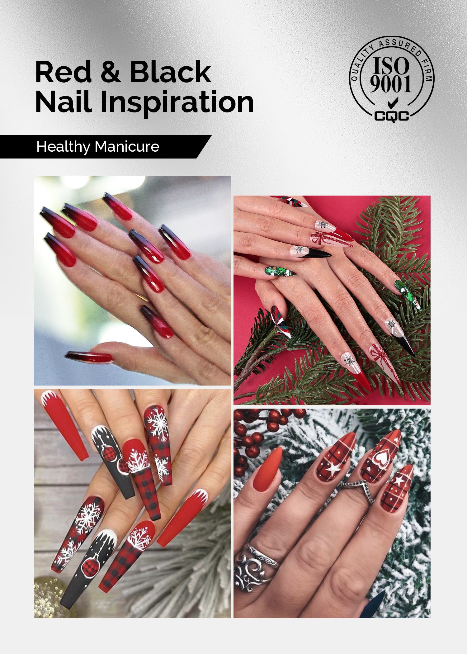 TPO-Free Thick Gel Nail Polish Black and Red 2 Pack 15ml