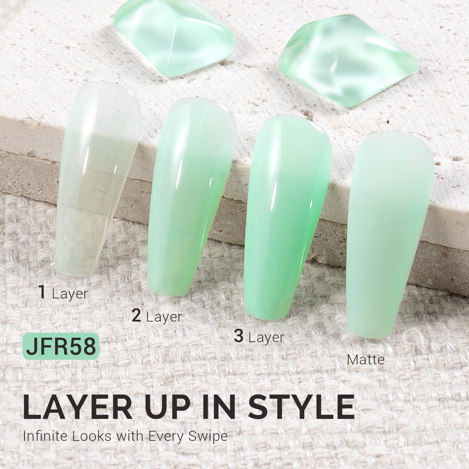Jeweliver Jelly TPO-Free Gel Polish 15ml - Green Lolite - JFR58
