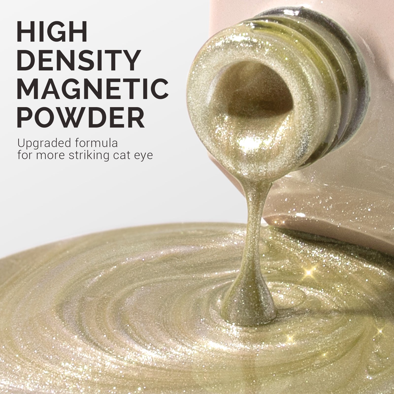 Jeweliver Cat Eye Gel Nail Polish 0.5 fl oz/15ml - Golden Green C52