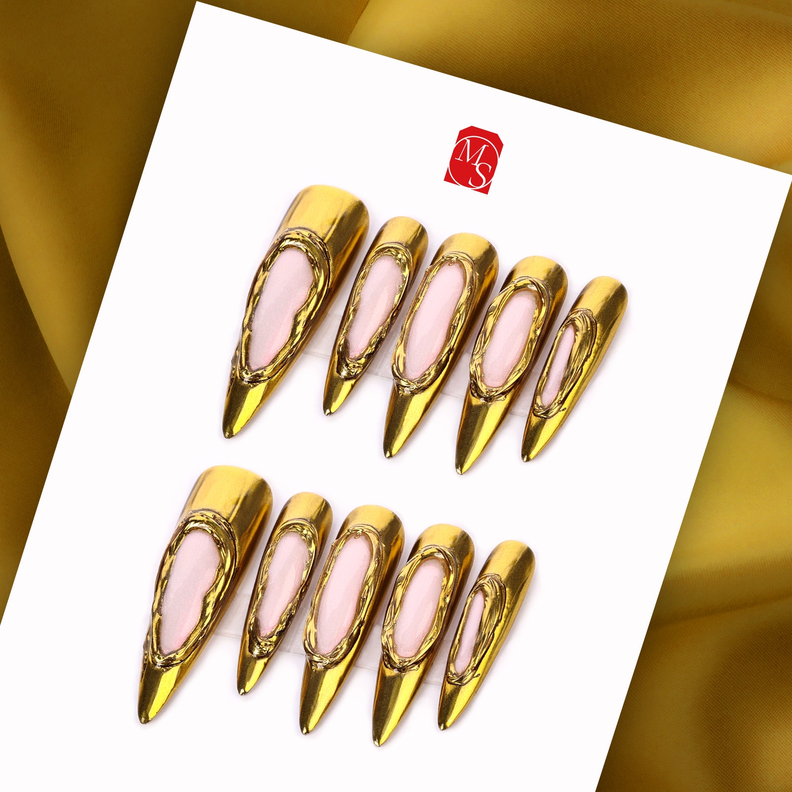 Metallic Marvel Stiletto Long Press On Nails | MelodySusie