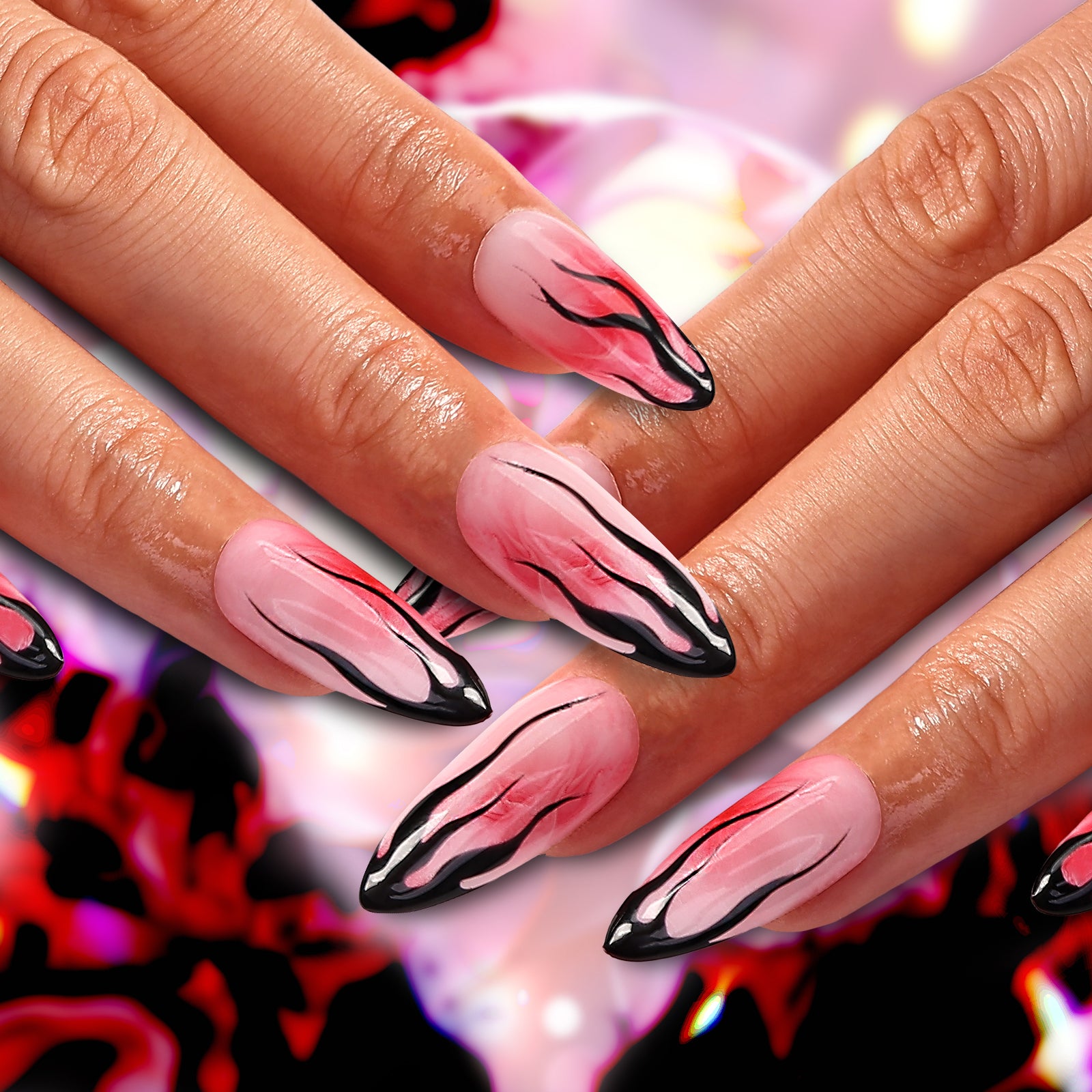 Rosy Rave Stiletto Regular Press On Nails | MelodySusie
