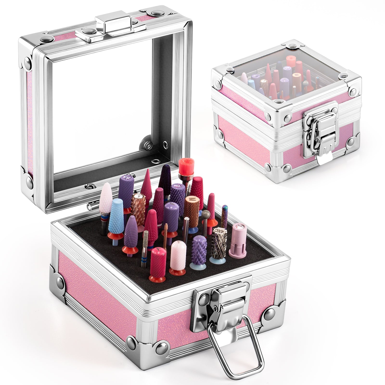 Nail Drill Bits Holder 25 Holes Case (Drill Bits Not Included)