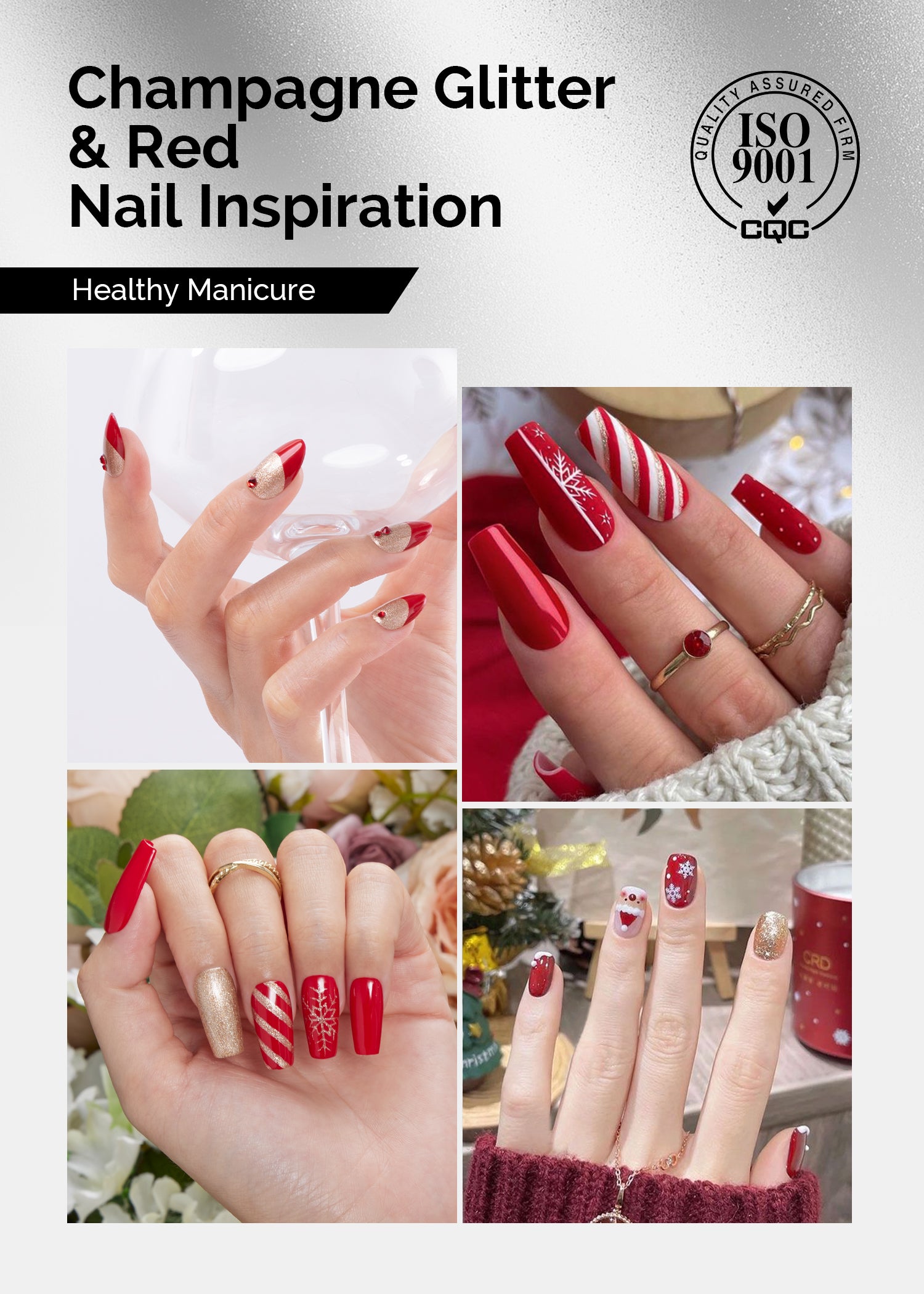 TPO-Free Thick Gel Nail Polish Gold and Red - 2 Pack 15ml