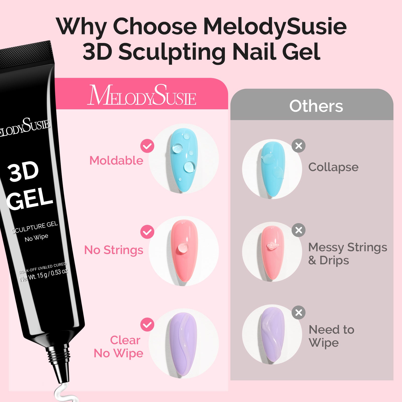 3D Sculpting Clear Nail Glue Gel