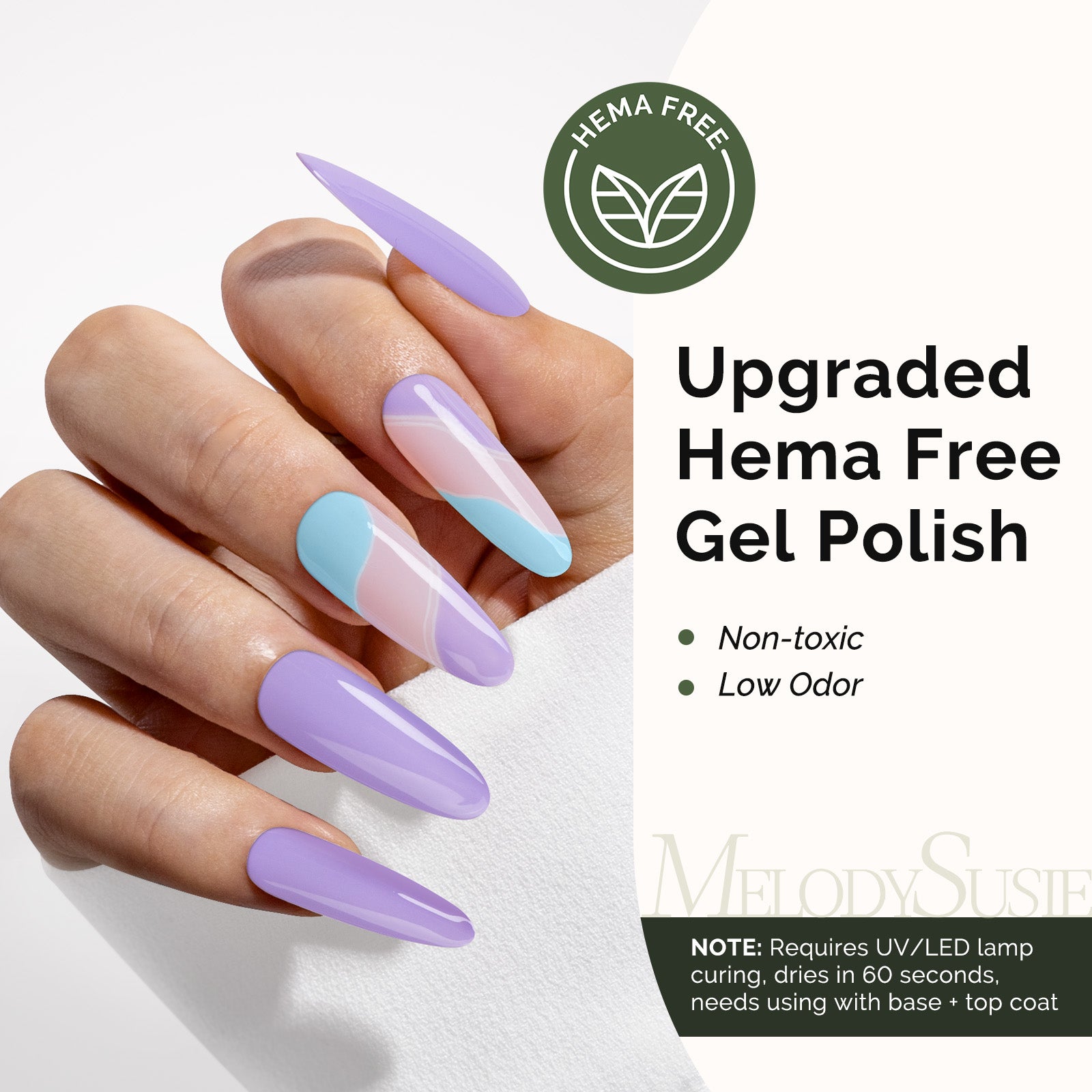 HEMA-Free Gel Nail Polish 0.5 fl oz/15ml - K0802 Thick Light Purple