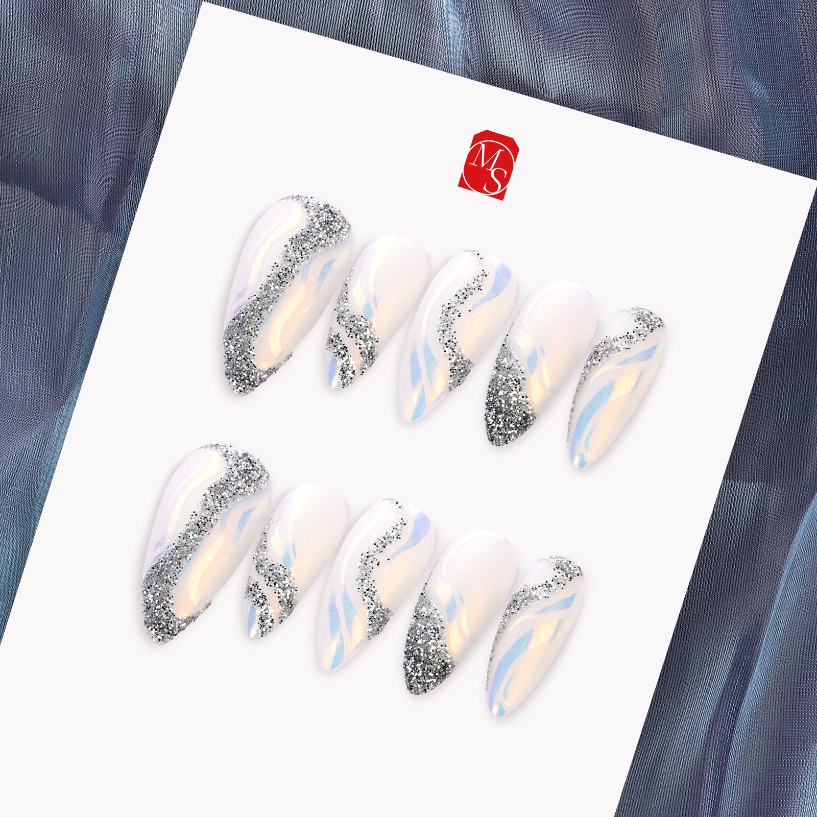 Diamond Dust Stiletto Short Press On Nails | MelodySusie