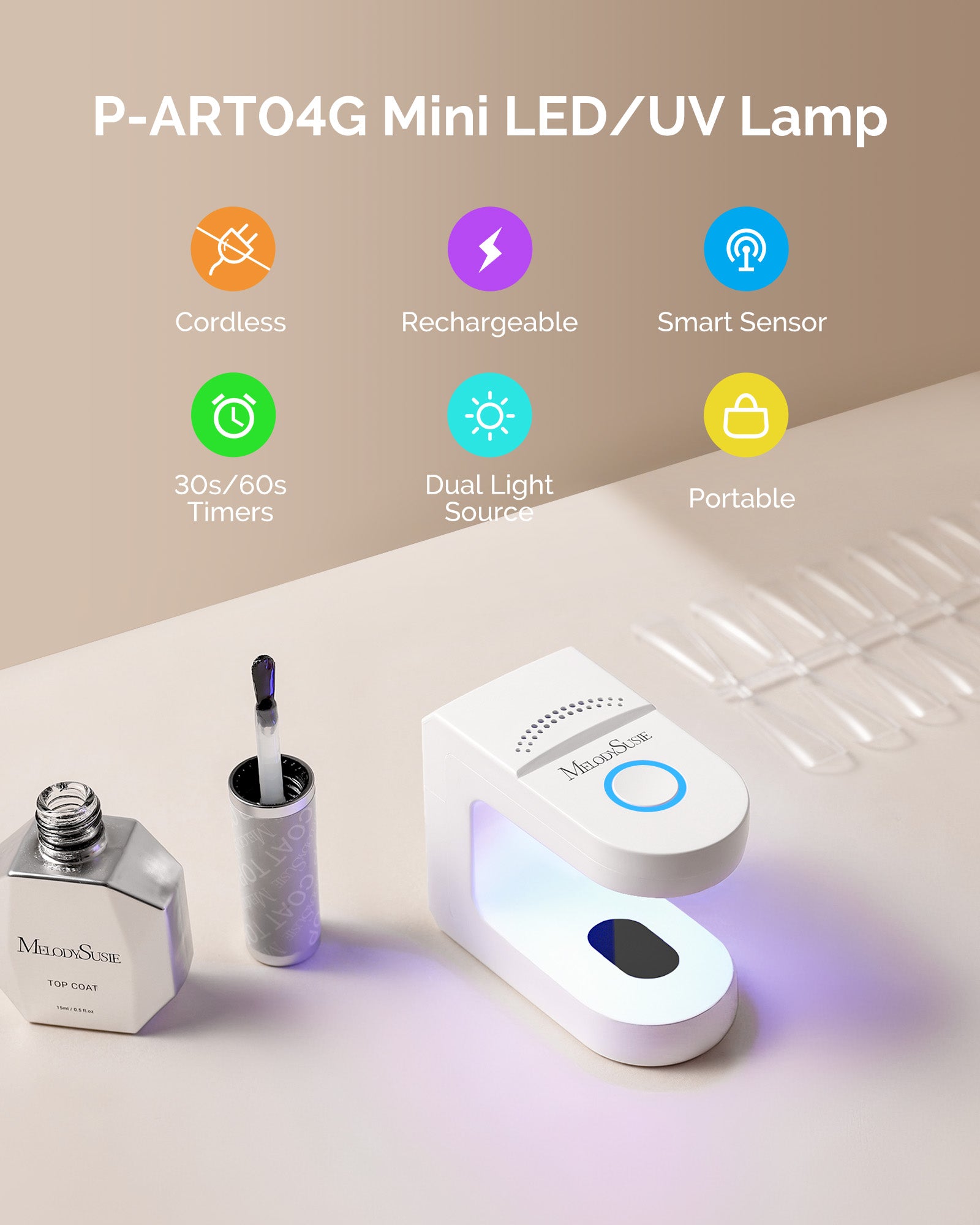 P-ART04G Rechargeable Mini LED/UV Nail Art Lamp