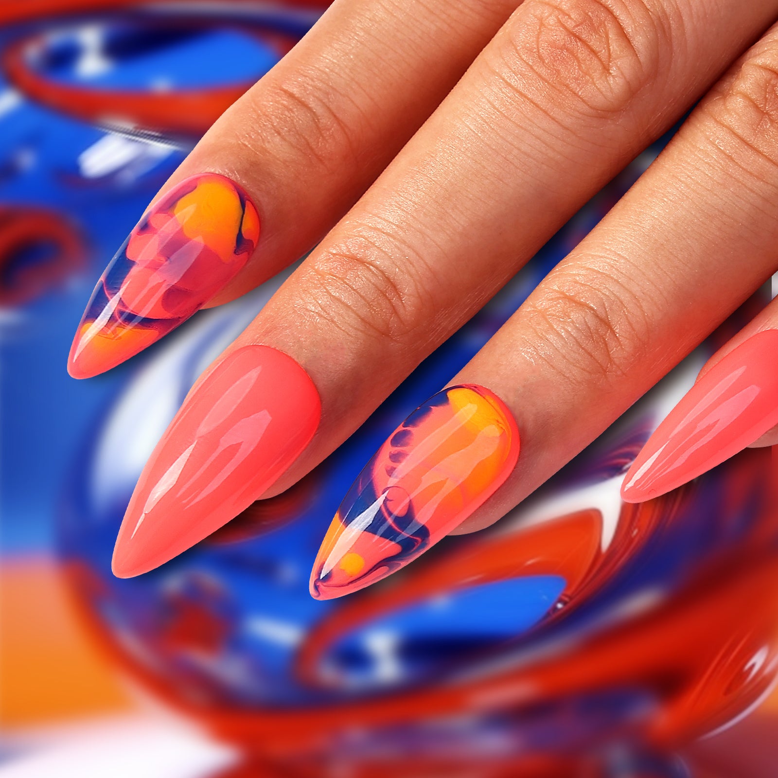 Flame Angel Stiletto Regular Press On Nails | MelodySusie