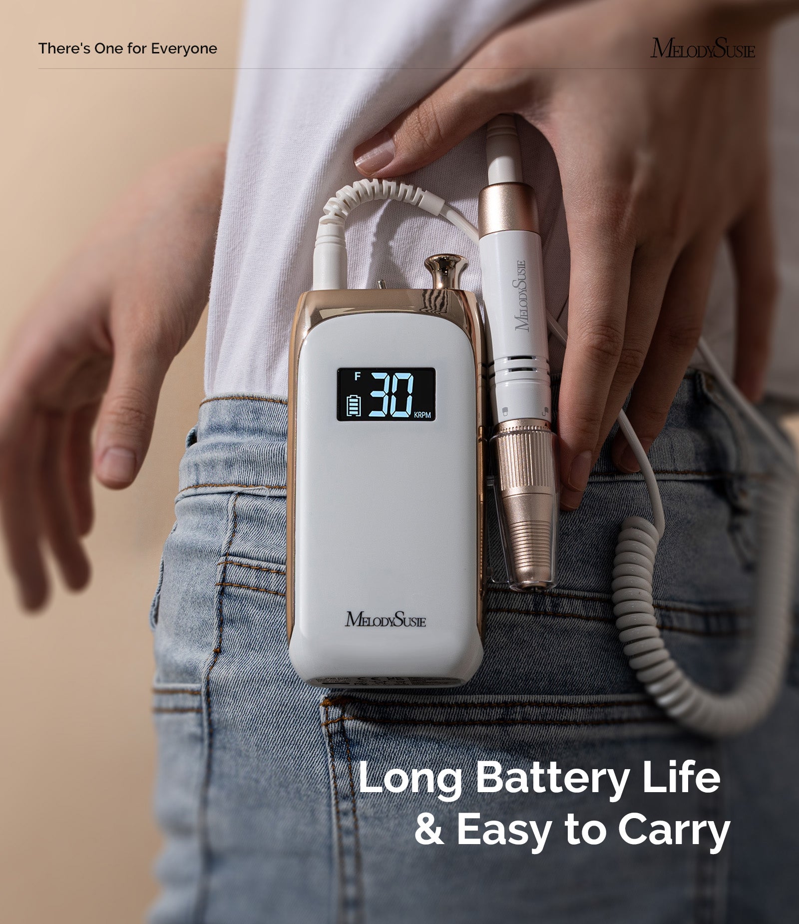 Jade(SC320C) Clip-On Vintage-Style Rechargeable Nail Drill 30,000RPM