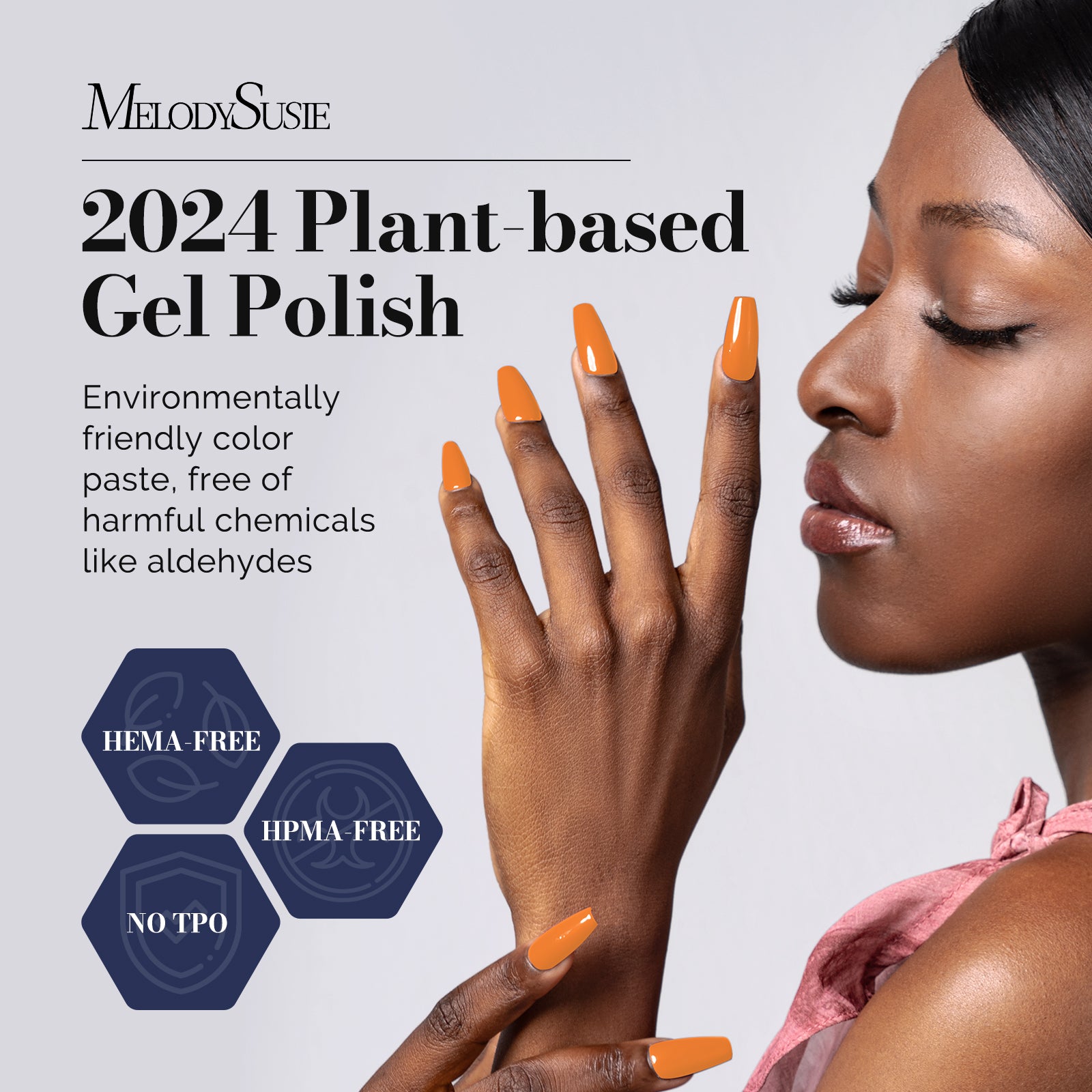 Fleurwee HEMA-Free & HPMA-Free & TPO-Free Gel Nail Polish Plant-based 0.5 fl oz/15ml - P51 Cider Rusty-Orange