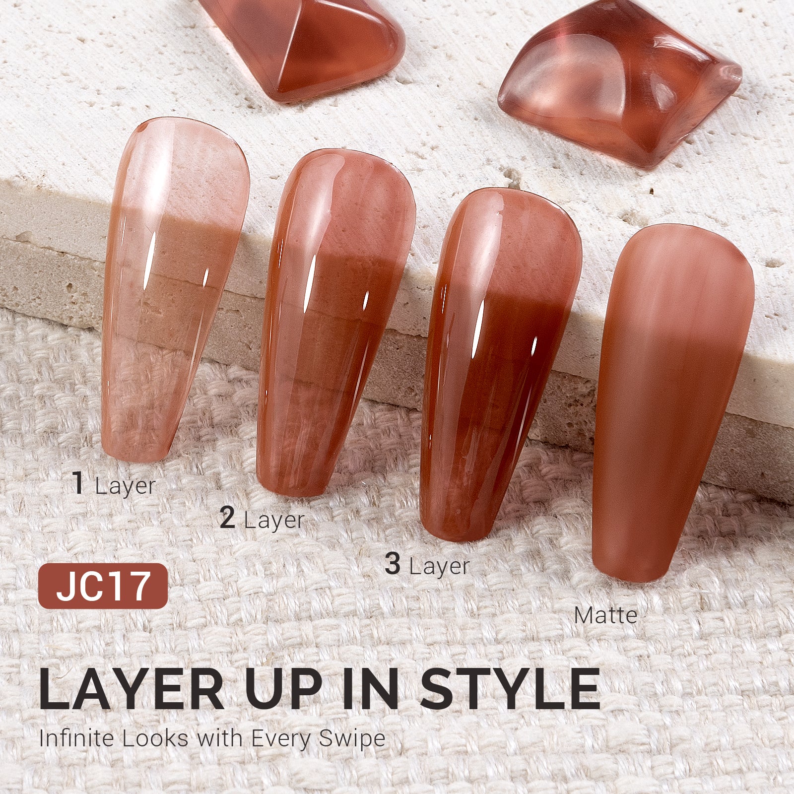 Jeweliver Jelly TPO-Free Gel Polish 15ml - Brown Obsidian - JC17