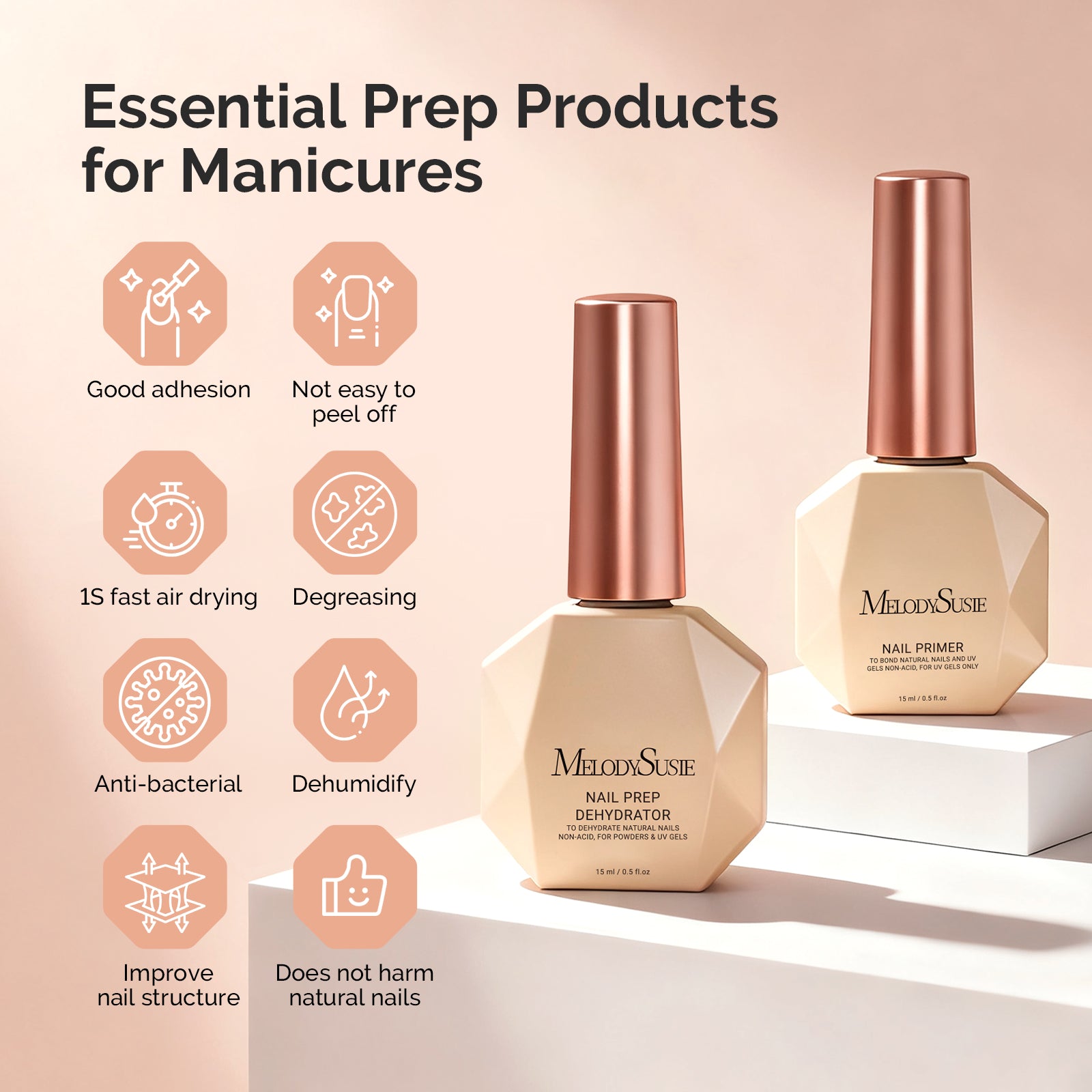 15ml Nail Dehydrator & Primer & Gel Essentials