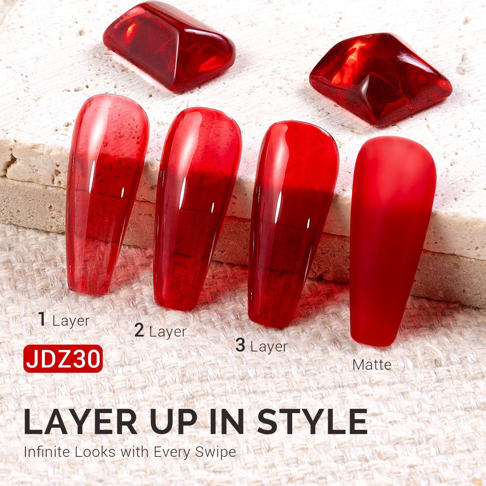 Jeweliver Jelly TPO-Free Gel Polish 15ml - Red Diamond - JDZ30