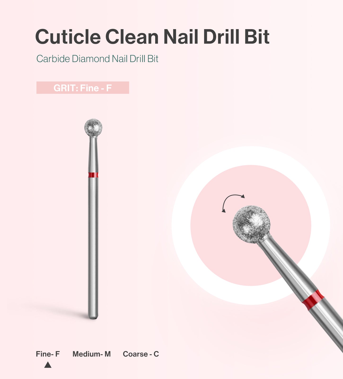 Ball Shape Carbide Diamond Under Nail Cleaner Nail Drill Bit