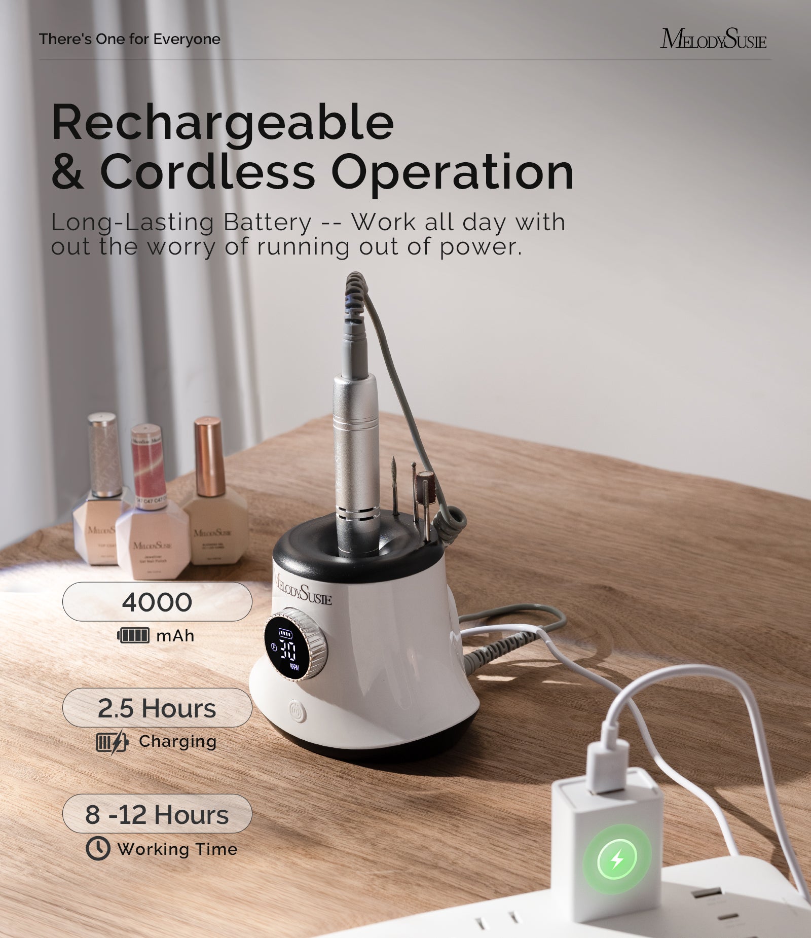 SC320G 30000RPM Rechargeable Desktop Nail Drill