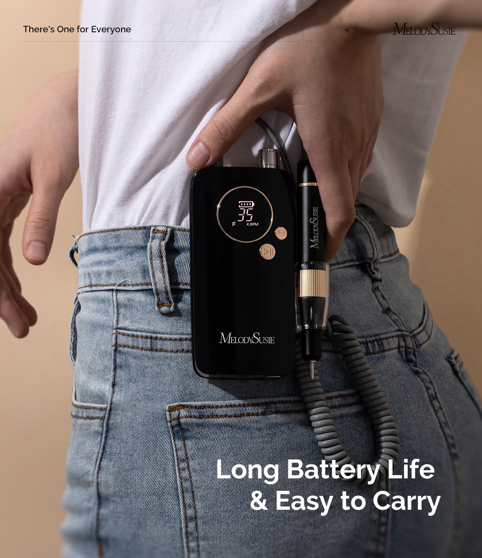 SM200F Clip-On Advanced Rechargeable Nail Drill 35,000RPM - Black