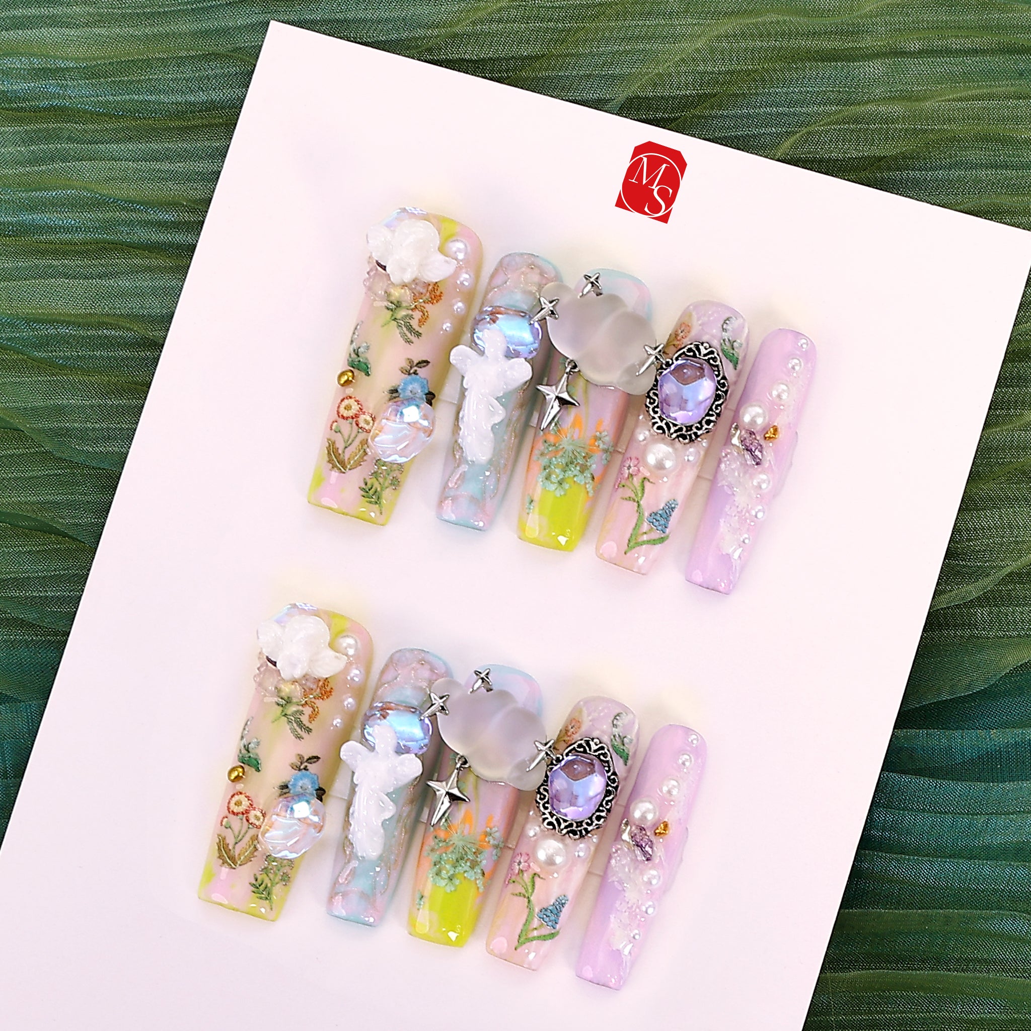 Angelic Oasis Square Xtreme Press-on Nails