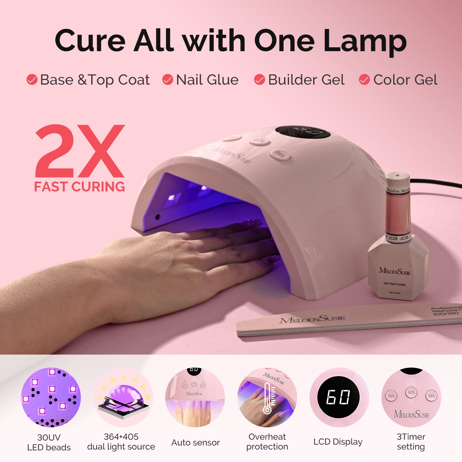 Gel Nail Polish Kit with UV Light P-PLUS30F