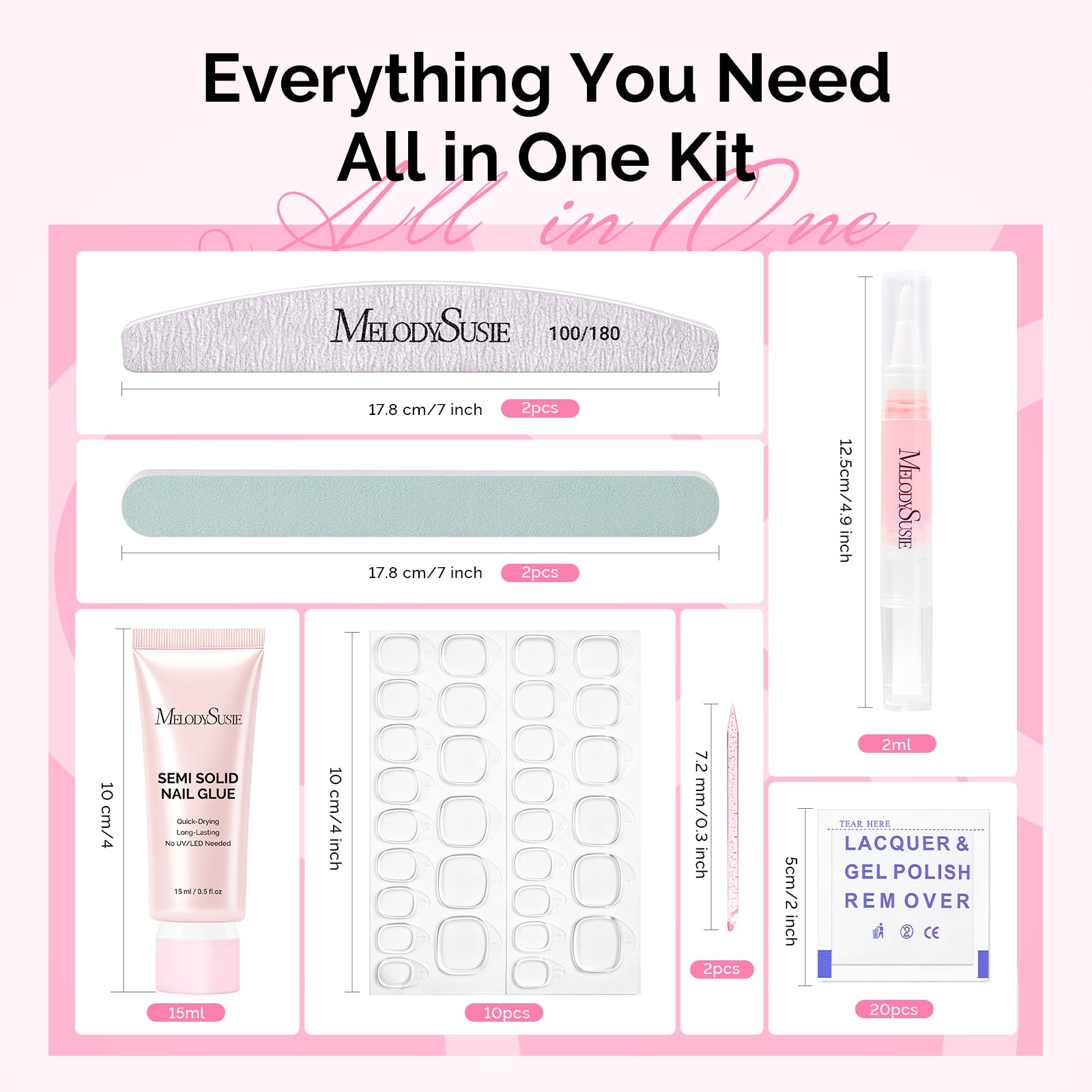 All-in-One Press-On Nails & Nail Tips Kit with Application Tools