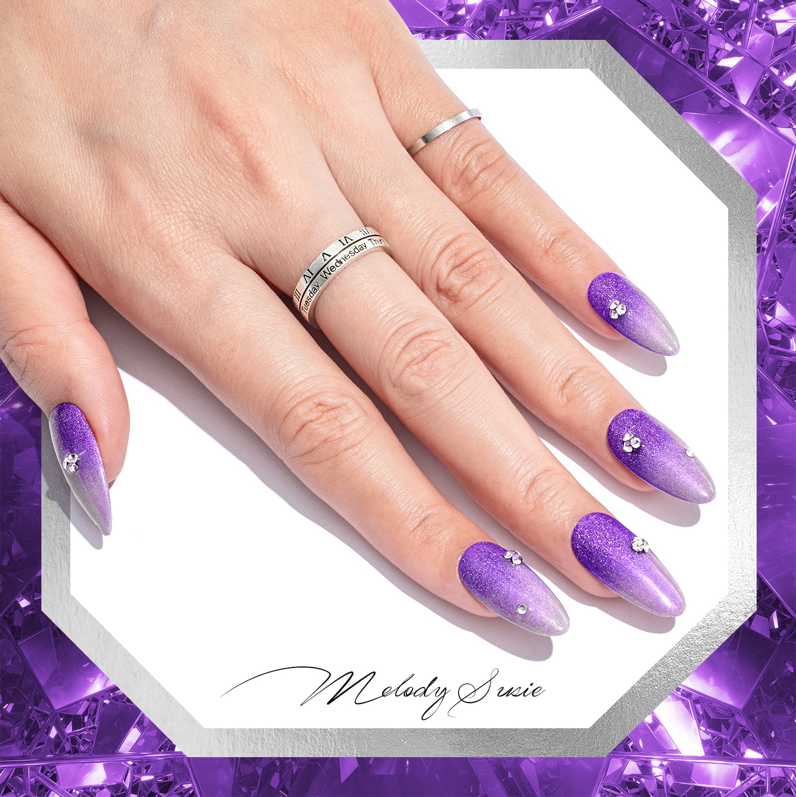 Z055 Purple Shimmer Glitter  - Gel Nail Polish(15ml)
