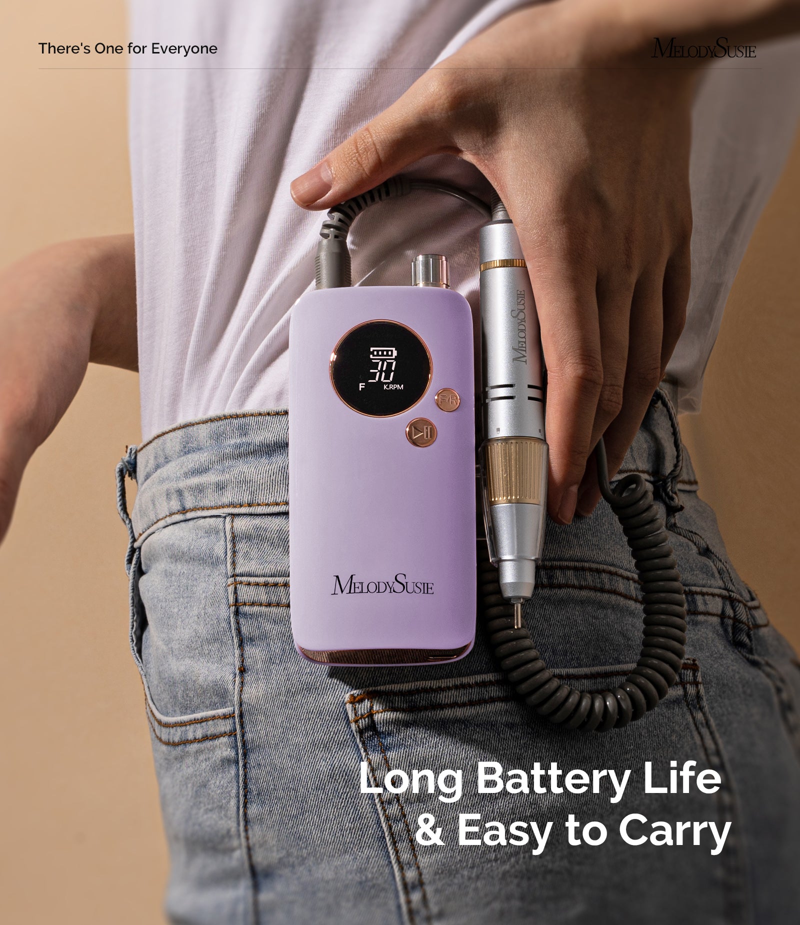 SC320F Clip-On Rechargeable Nail Drill 30,000RPM - Purple