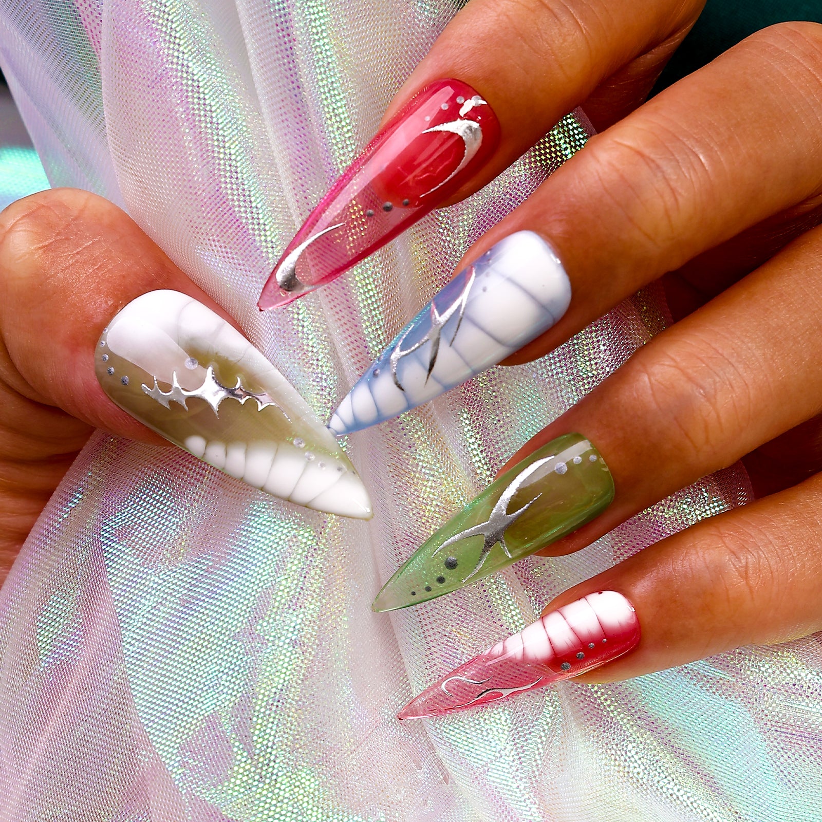Fresh Trio Stiletto Mid Length Press On Nails
