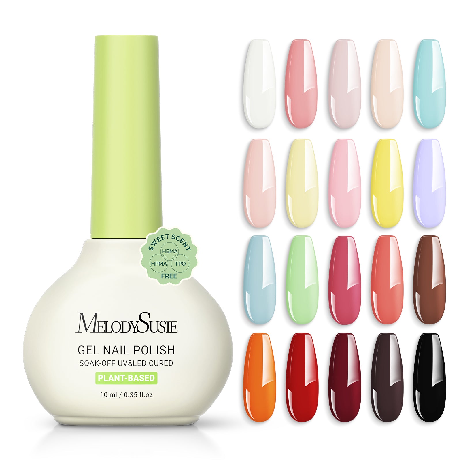 Sweet Scent HEMA-Free & HPMA-Free & TPO-Free Plant-Based Gel Nail Polish Set