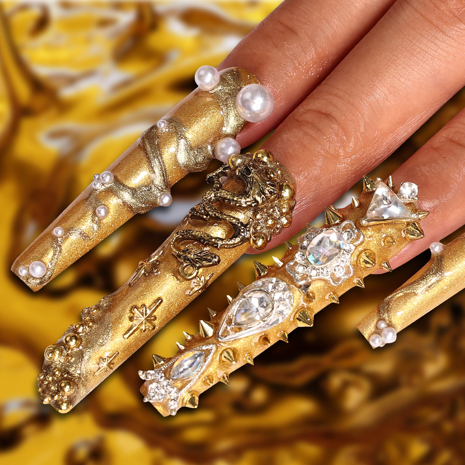 El Dorado Stiletto Longest Press On Nails | MelodySusie