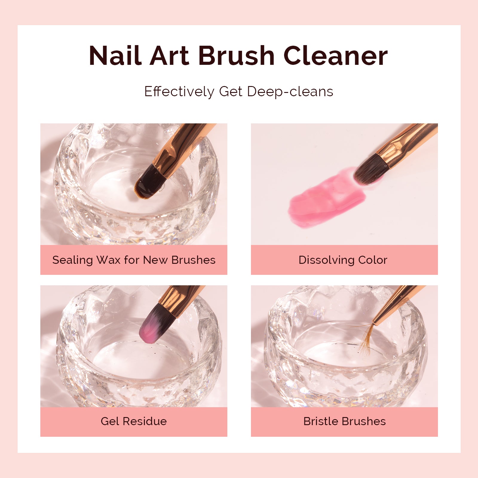 Acrylic Gel Nail Brushes Cleaning & Restoration Wax and Gel Removing Solution