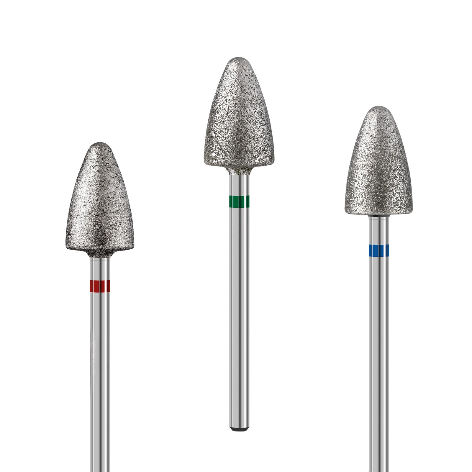 3Pcs 8mm Diamond Pedicure Cone Drill Bits Set