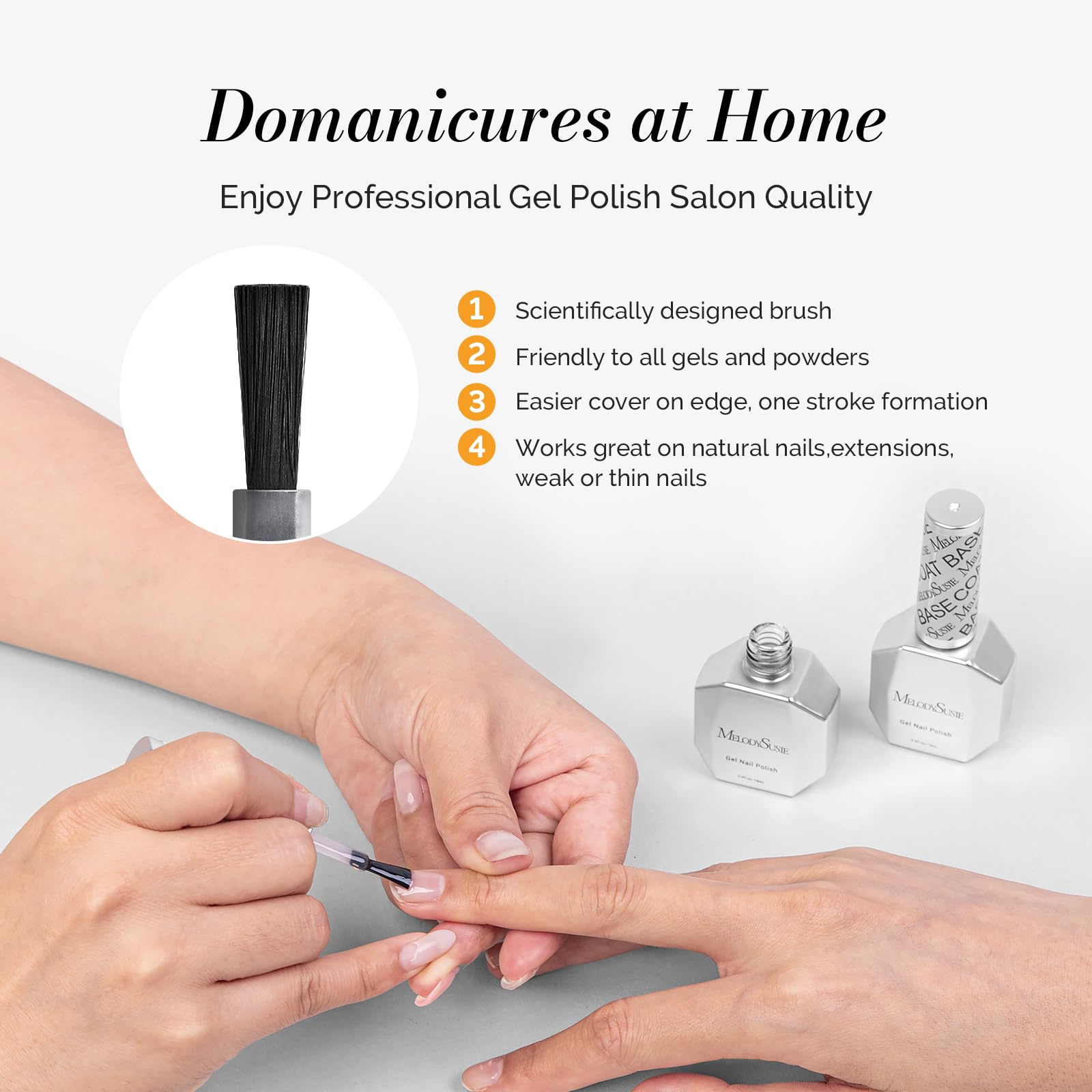 Glossy Top Coat & Base Coat Nail Gel Polish 2Pcs 15ml