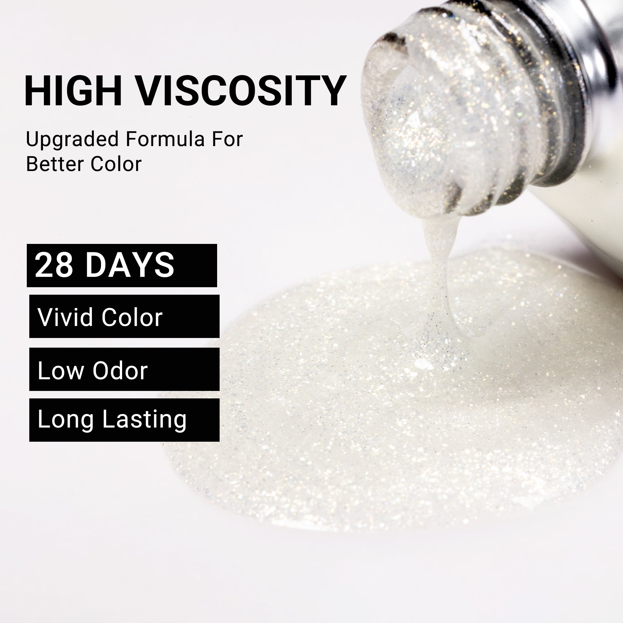 Z053 Translucent Jelly Glitter White - Gel Nail Polish(15ml)