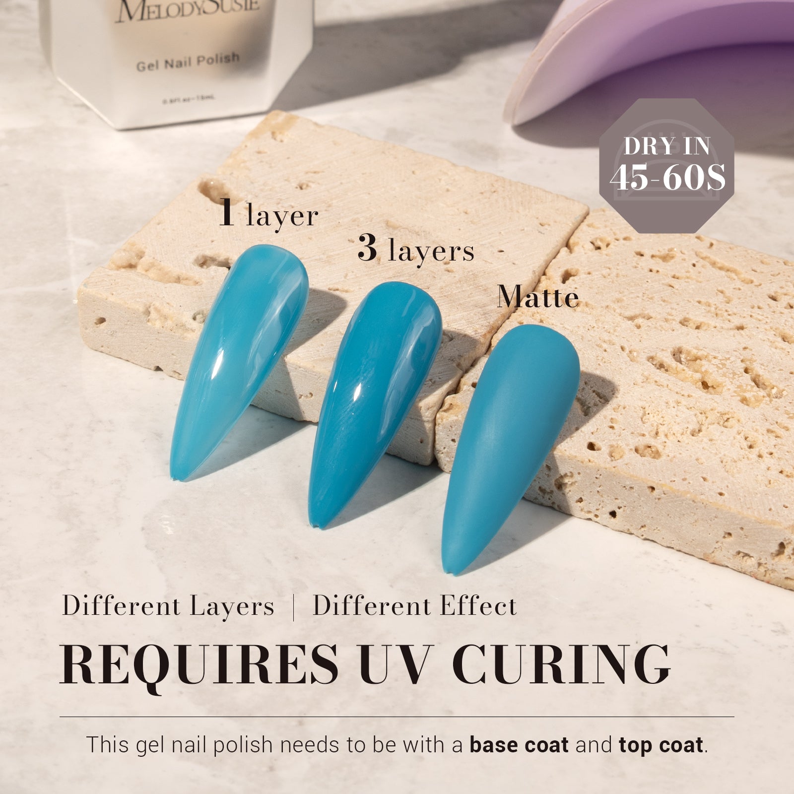 1655 Cerulean Blue - TPO-Free Faster UV Curing Gel Nail Polish(15ml)