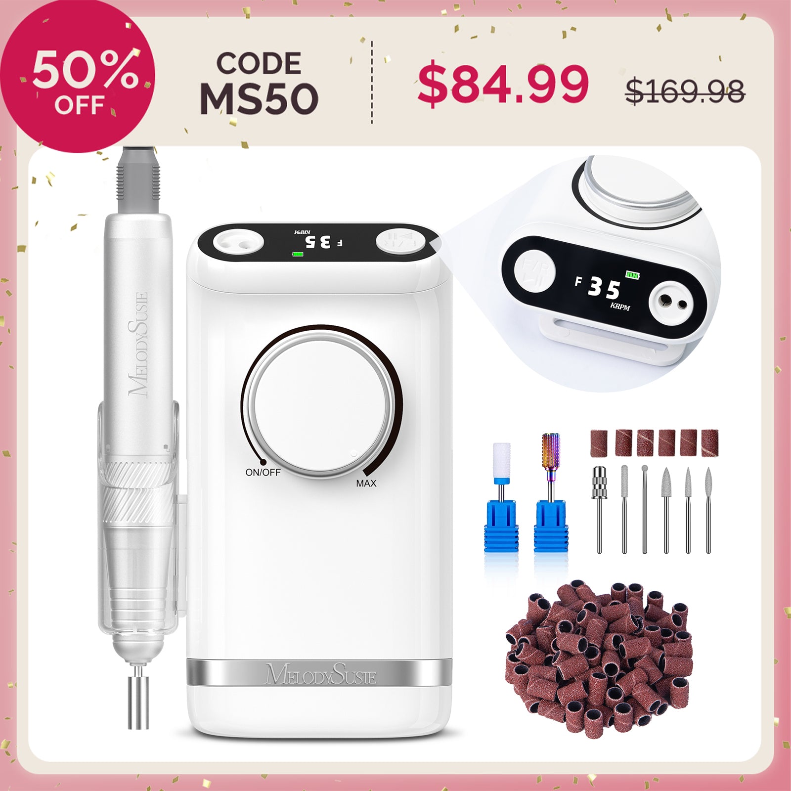 SM320G 35000RPM Rechargeable Nail Drill