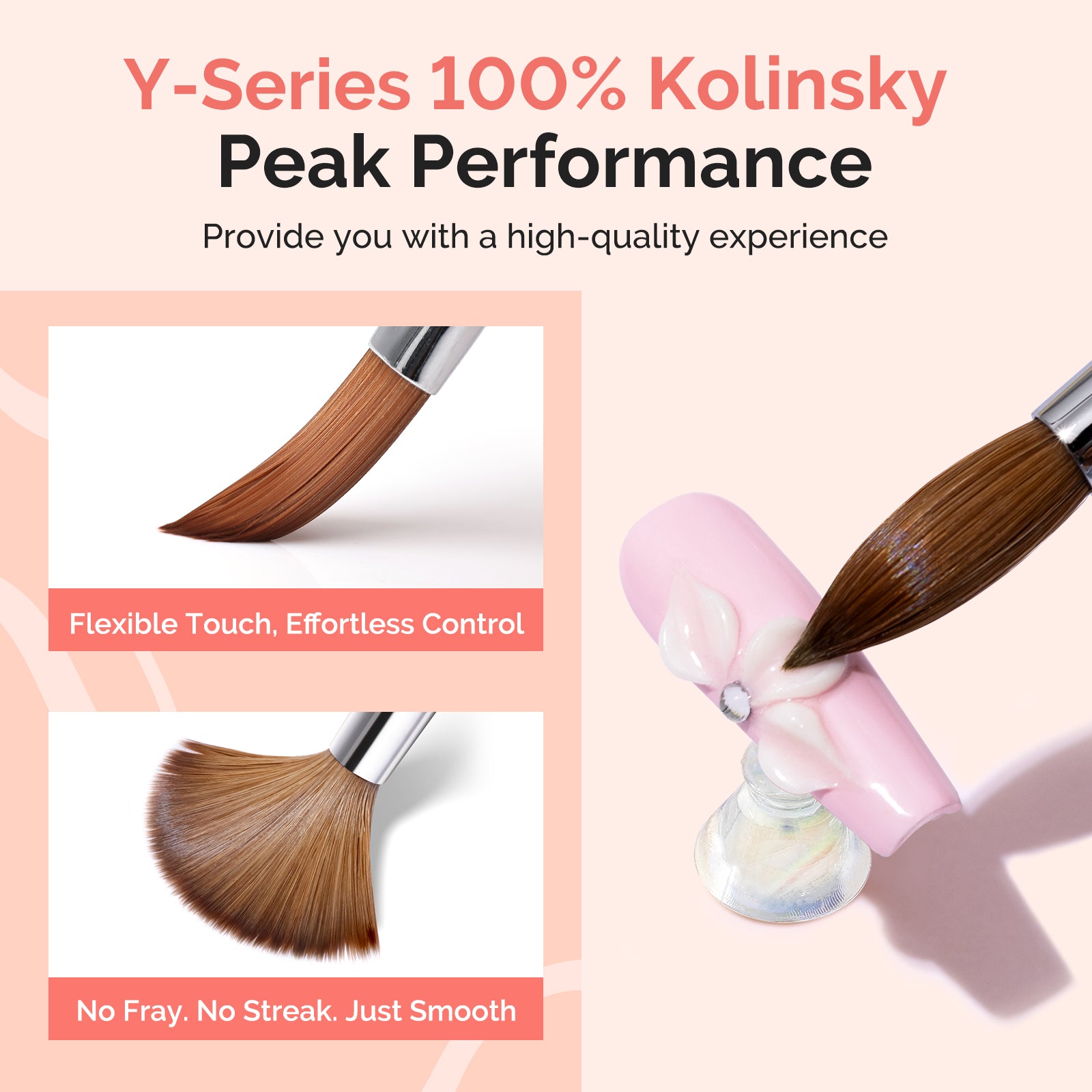 Y-Series 100% High-Quality Kolinsky Acrylic Nail Brush
