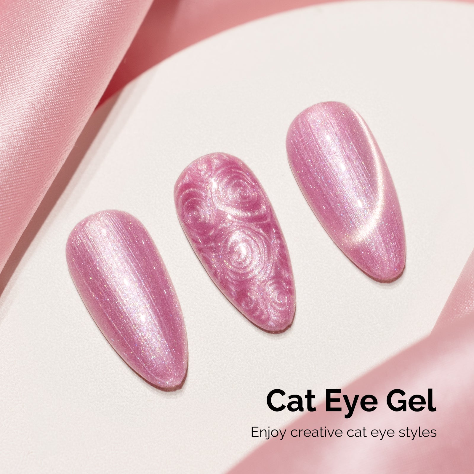 Jeweliver Cat Eye HEMA-Free & TPO-Free Gel Nail Polish 0.5 fl oz/15ml - A-1603 Pearl Bubblegum Pink