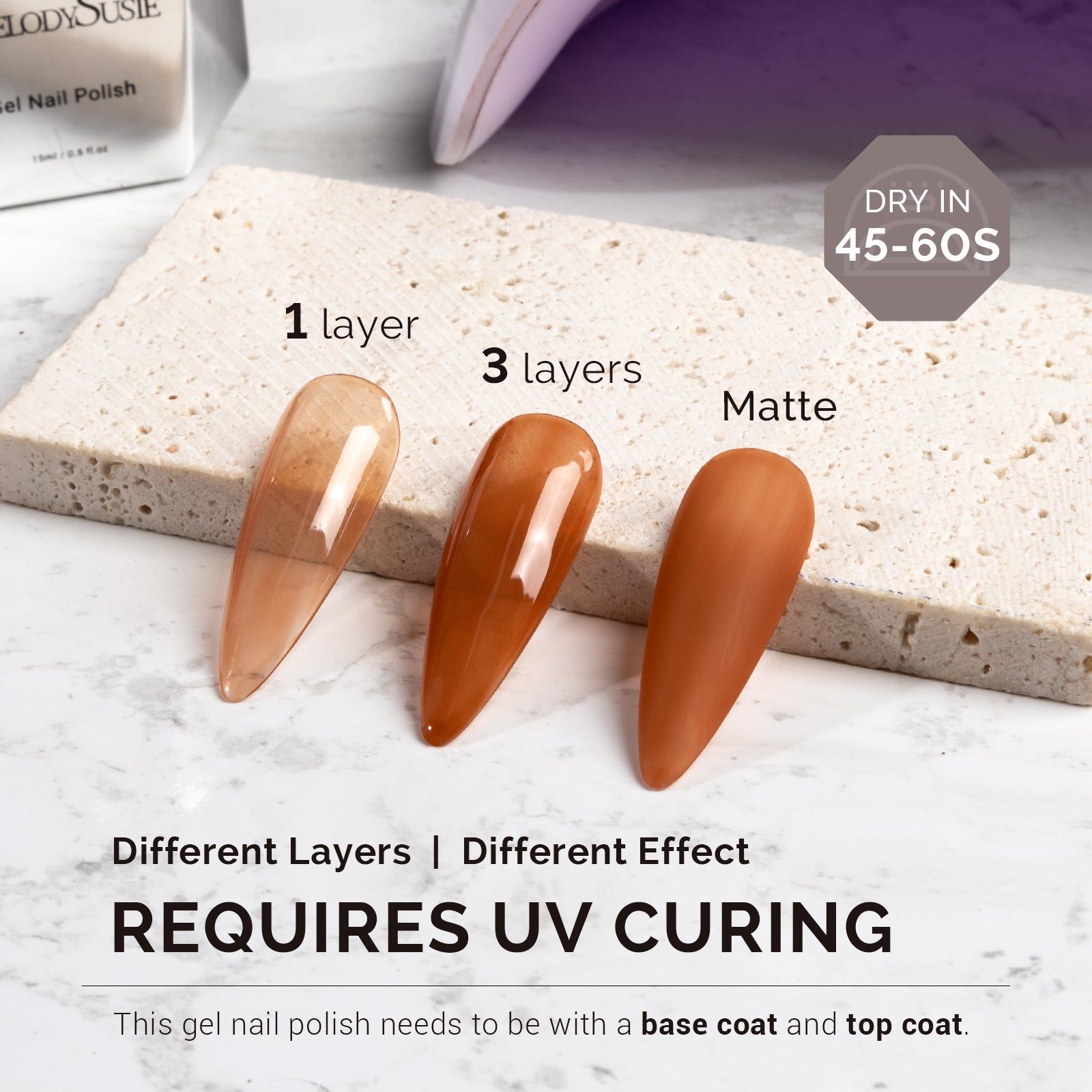 1654 Candied Brown - TPO-Free Faster UV Curing Gel Nail Polish(15ml)