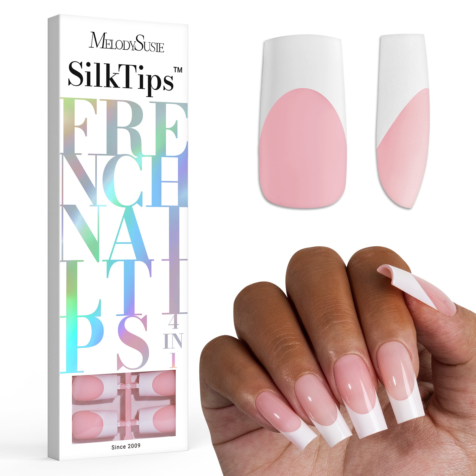 SilkTips 4 in 1 French Soft Gel Nail Tips - 150Pcs (US ONLY)
