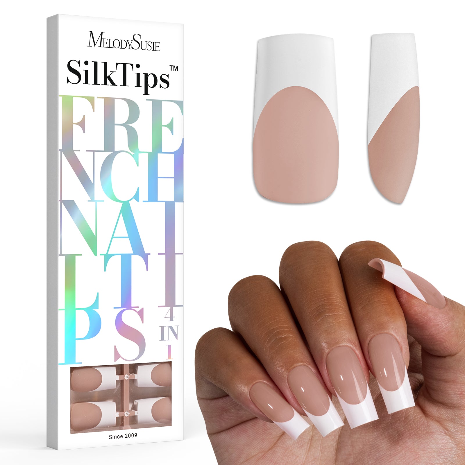 SilkTips 4 in 1 French Soft Gel Nail Tips - 150Pcs (US ONLY)