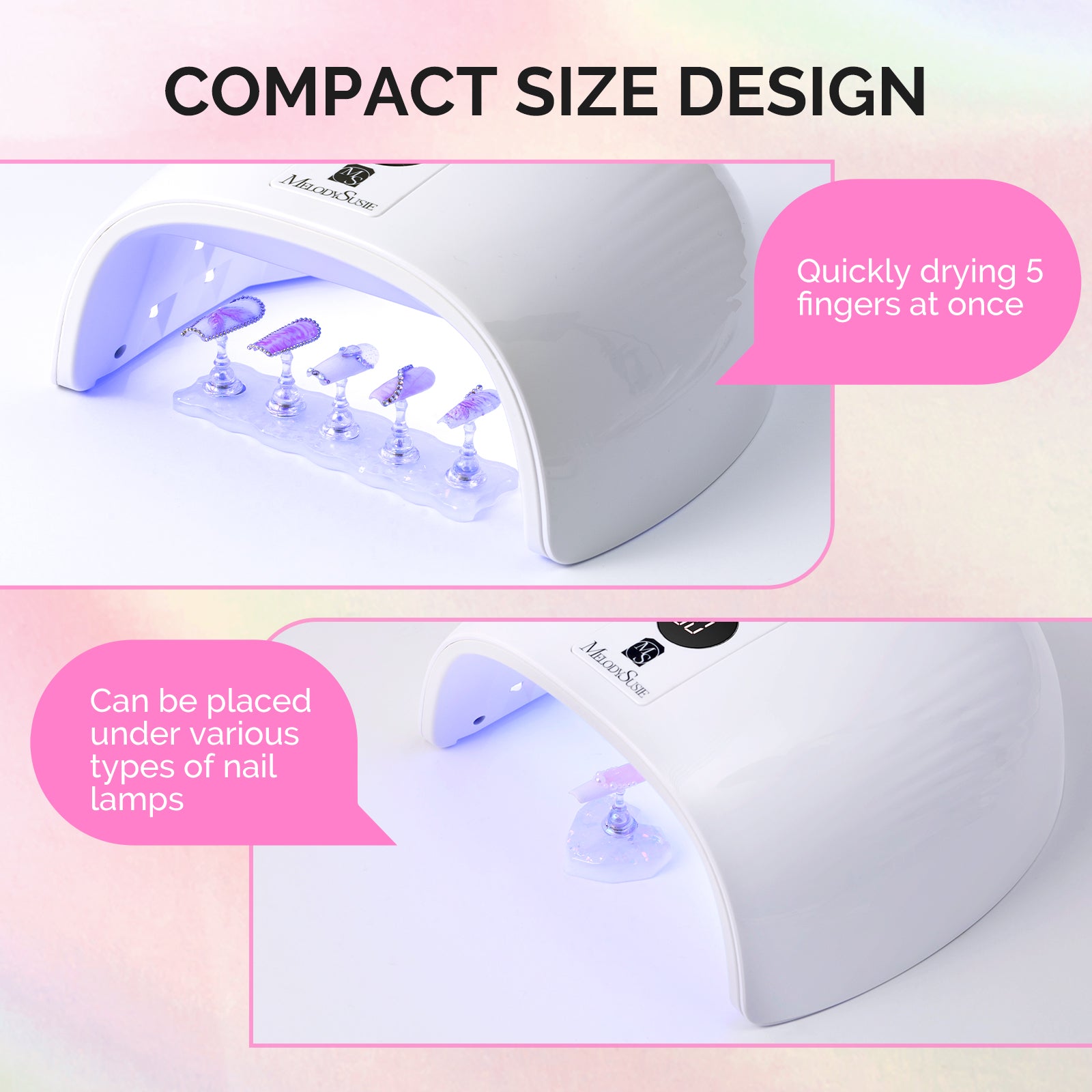 Nail Stand for Press Ons 3 PCS Shiny Magnetic Bases Set