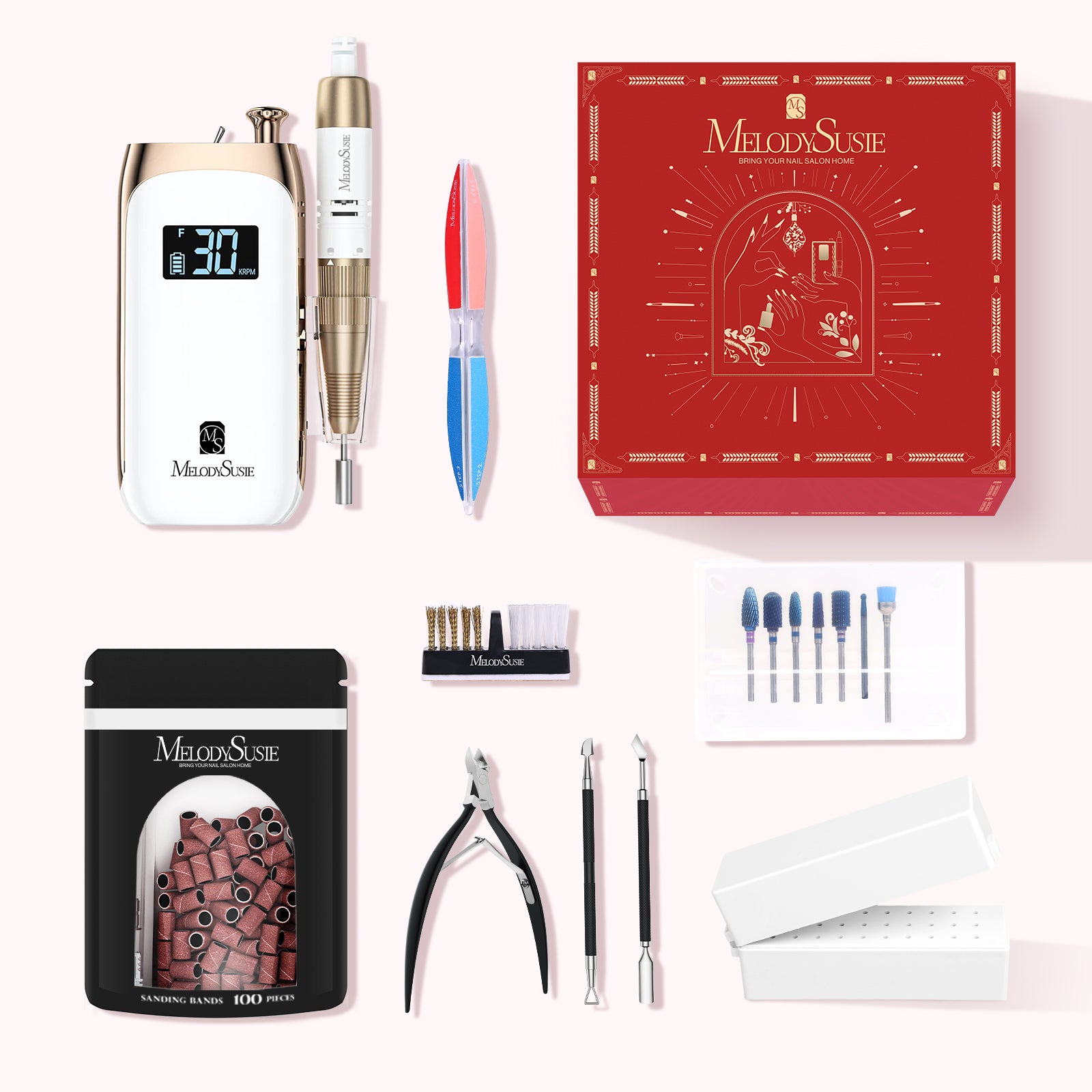 14th Anniversary Jade Nail Drill Gift Box (White-Gold)