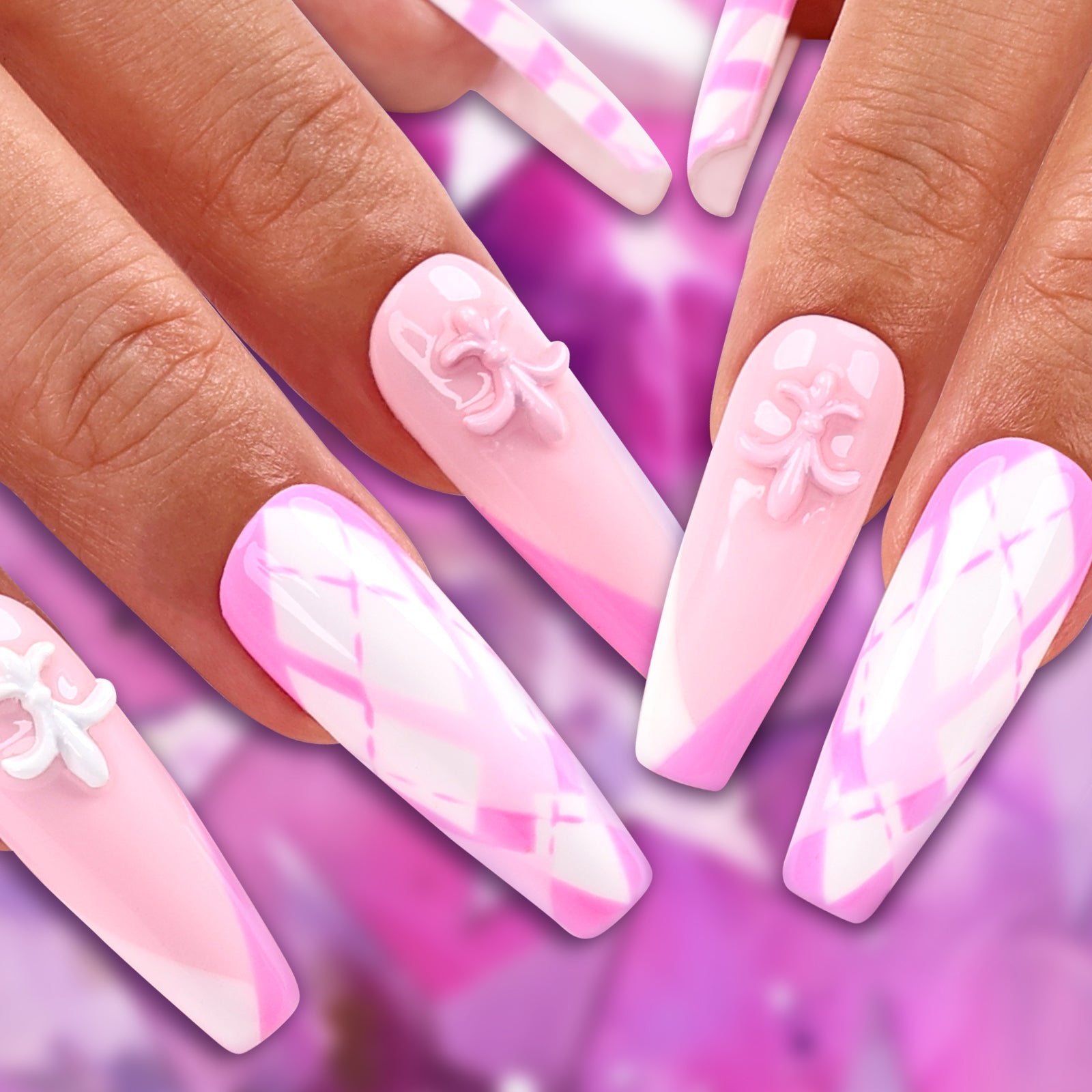 Chic Plaid Coffin Medium Press On Nails | MelodySusie