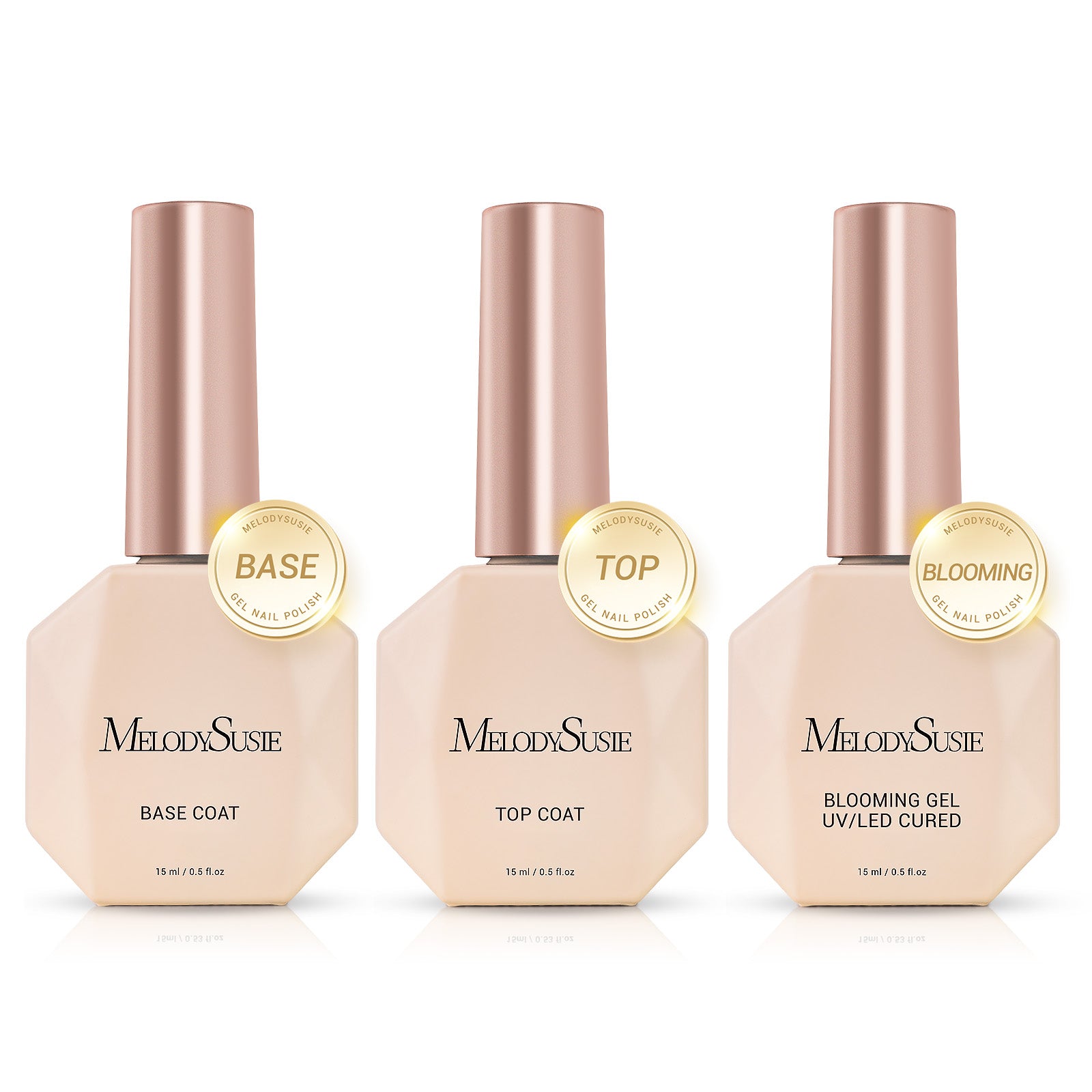 Top & Base Coat Gel Essentials Set - 3Pcs