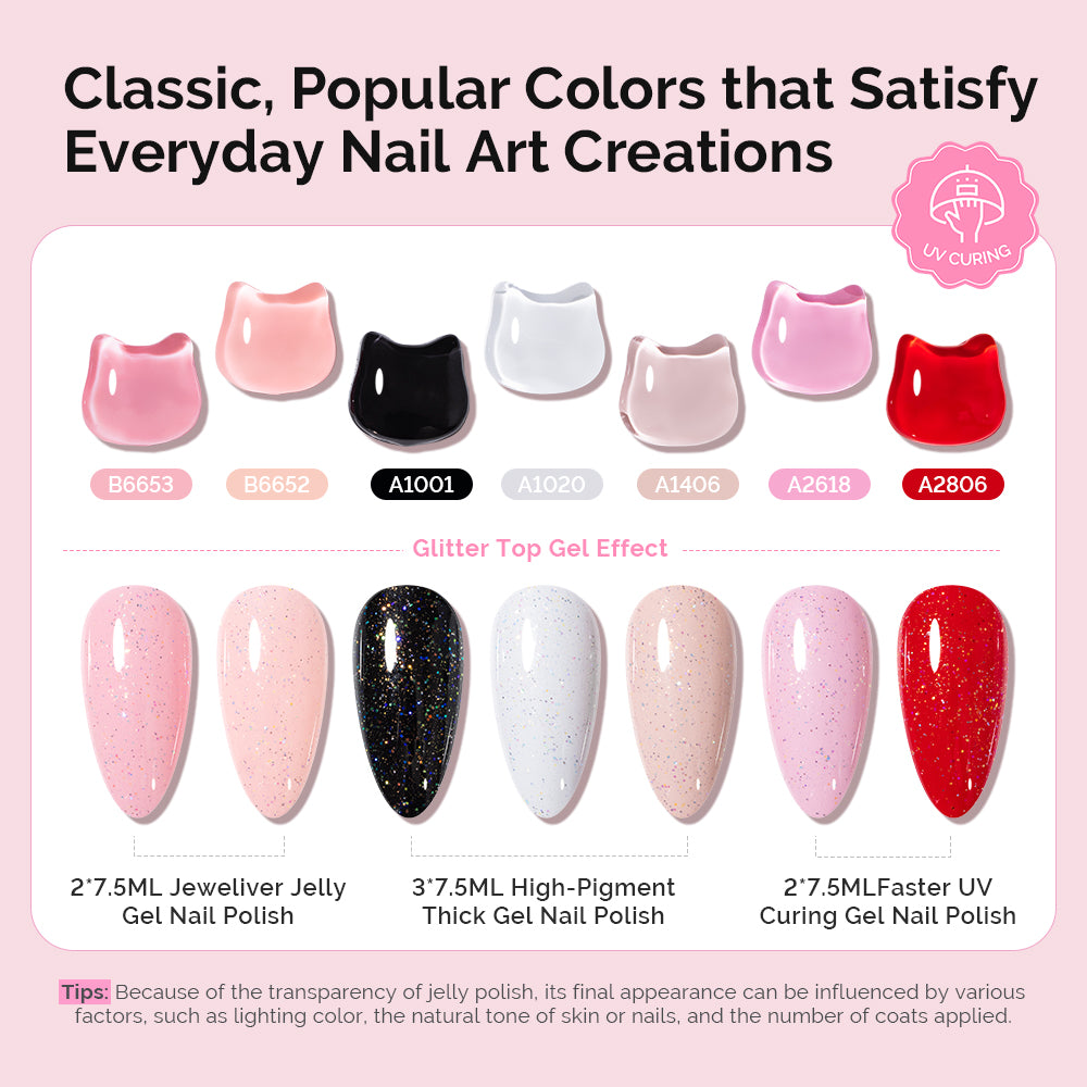 Gel Nail Polish Kit with UV Light